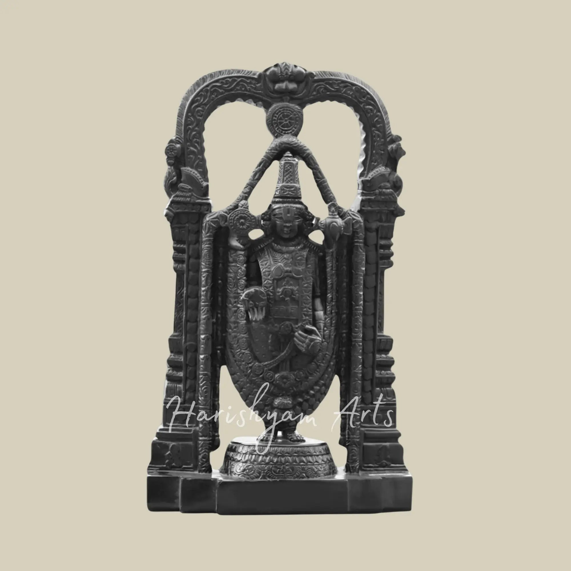 18 inches lord venkateswara idol for home in black marble