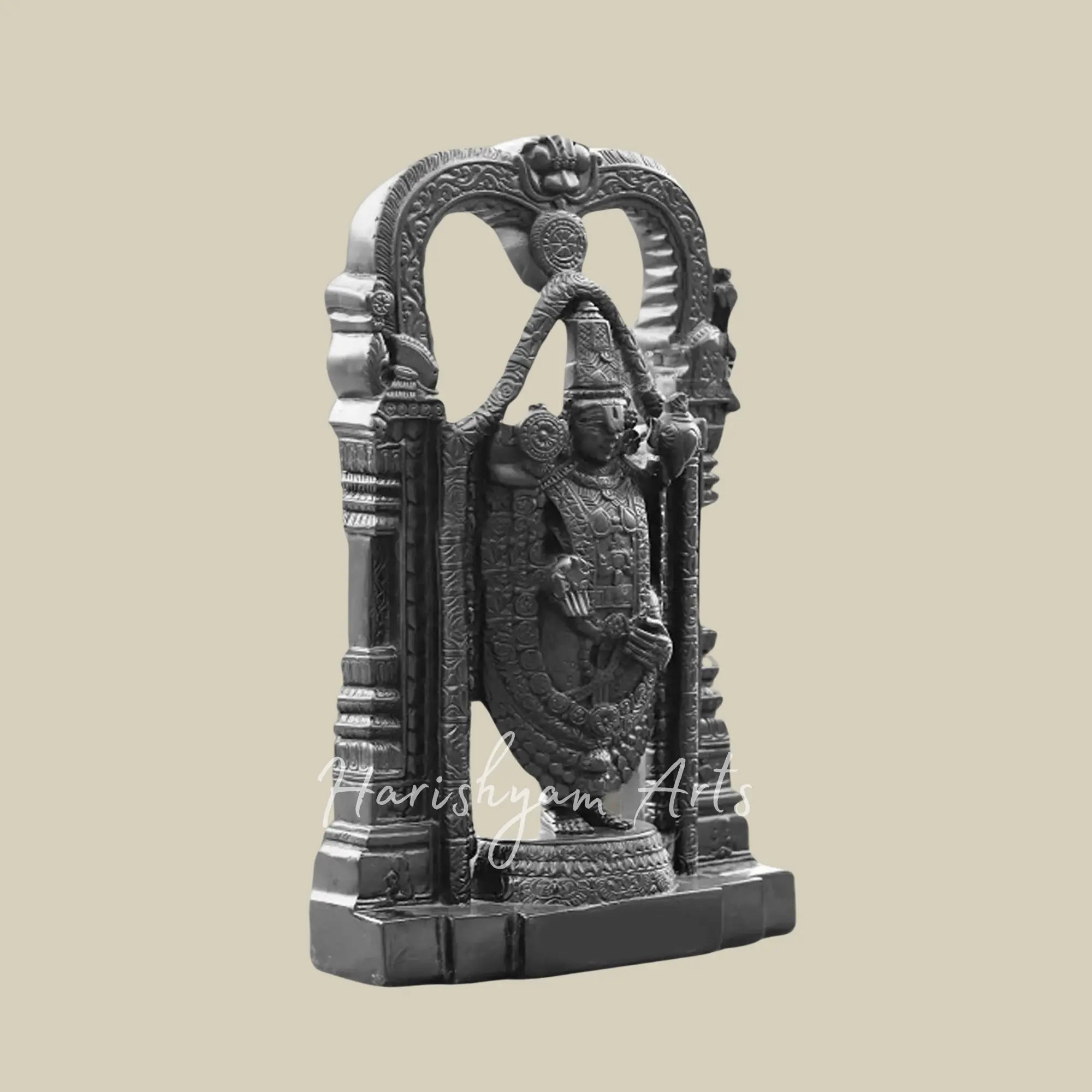 18 inches lord venkateswara idol for home in black marble 2