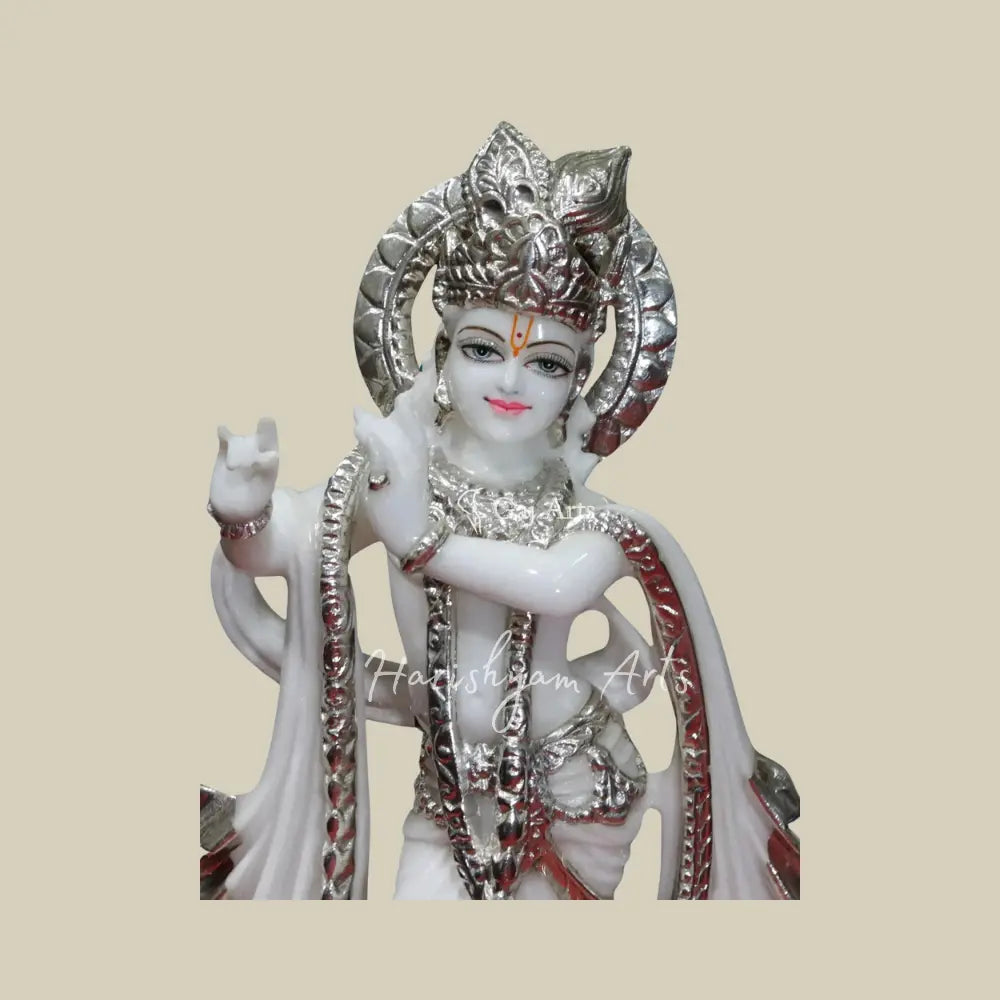 18" marble krishna statue for home