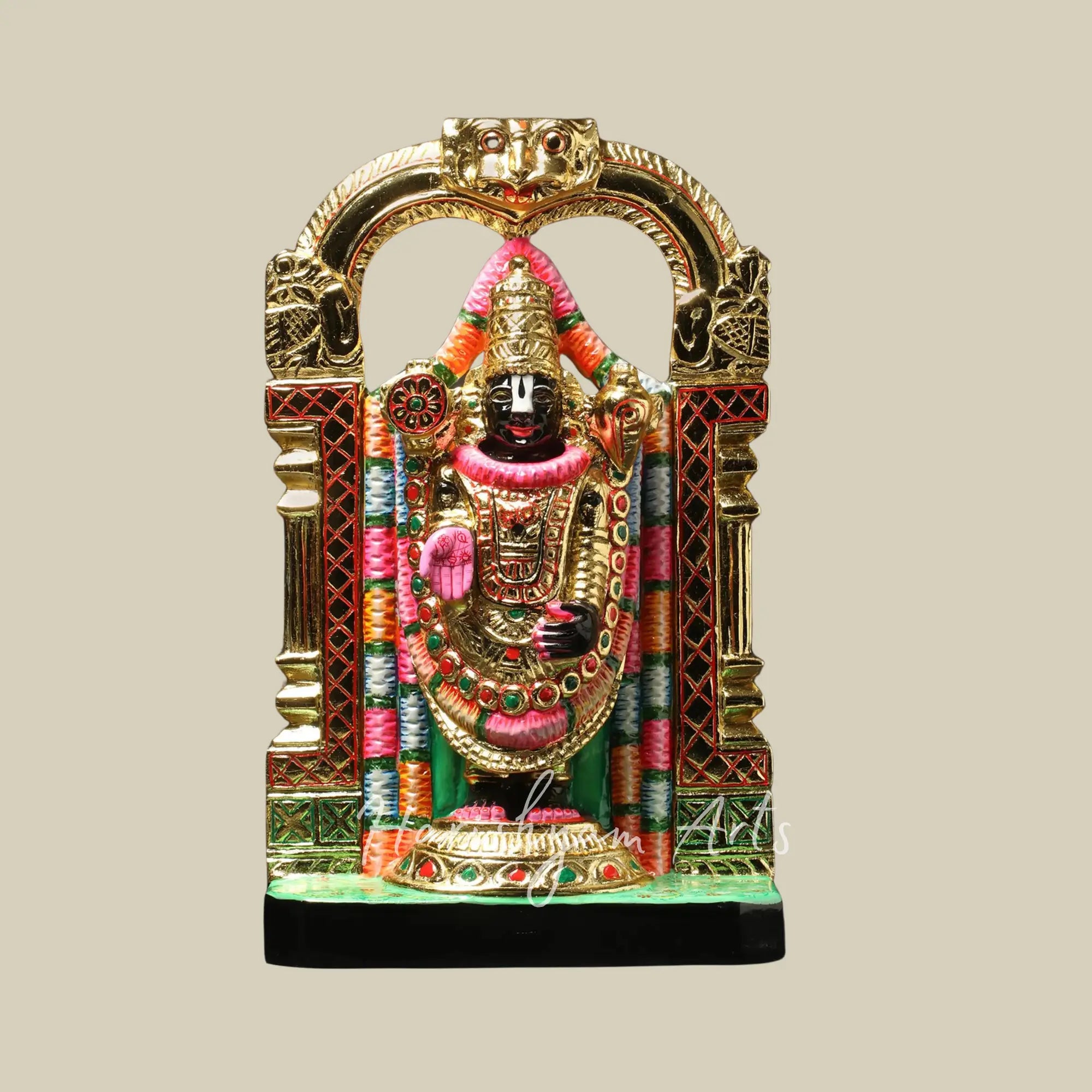 18 inches tirupati balaji statue in Black Marble Stone