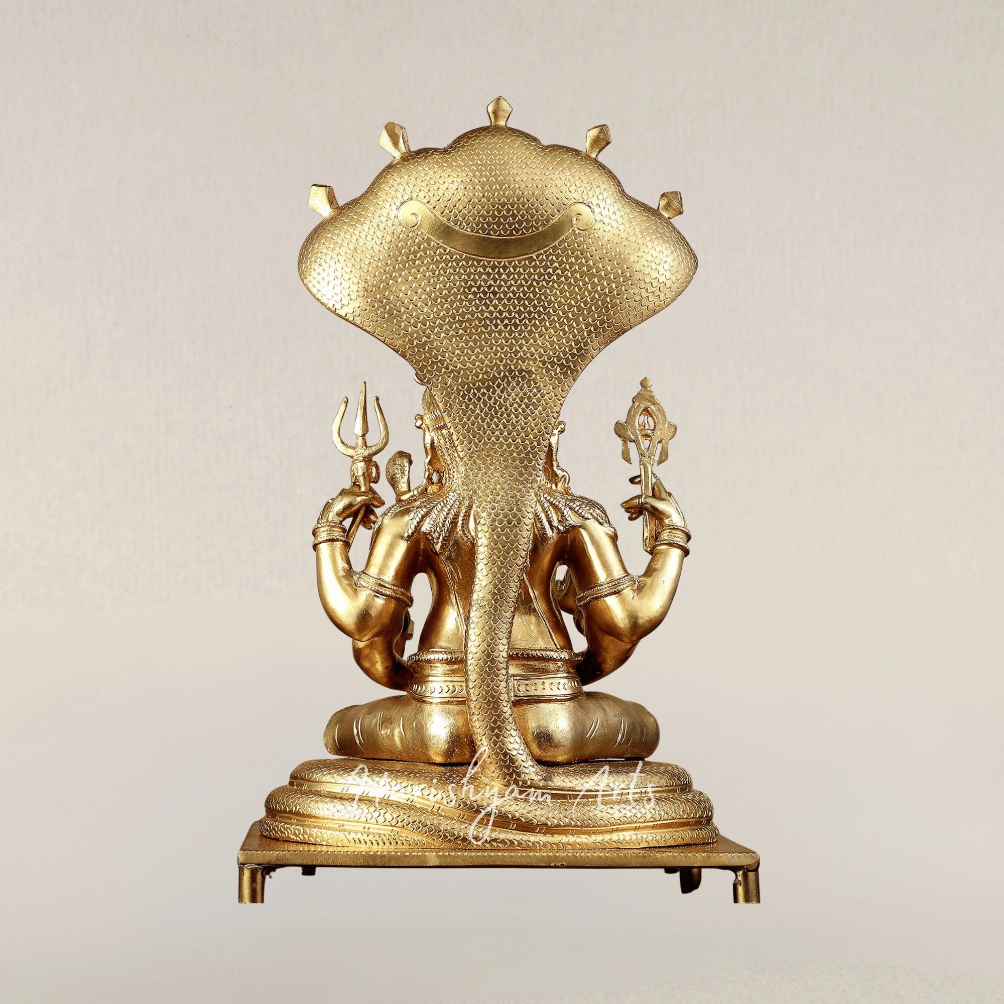 19" Auspicious Ganesha with Shiva Parvati Bronze Family Idol