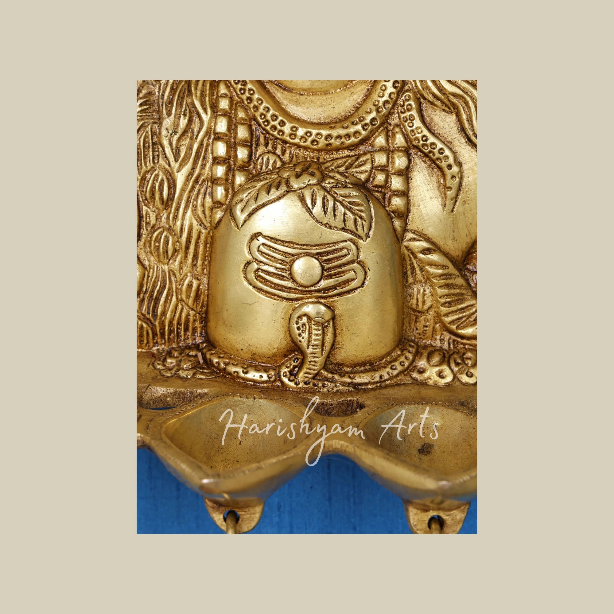 19" Lord Shiva Brass Wall Sculpture with Wooden Frame