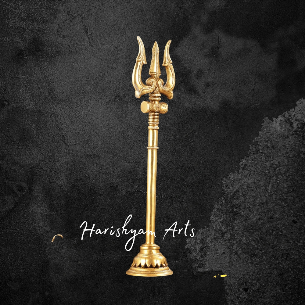 19" Superfine Brass Trishul Symbol of Lord Shiva’s Power
