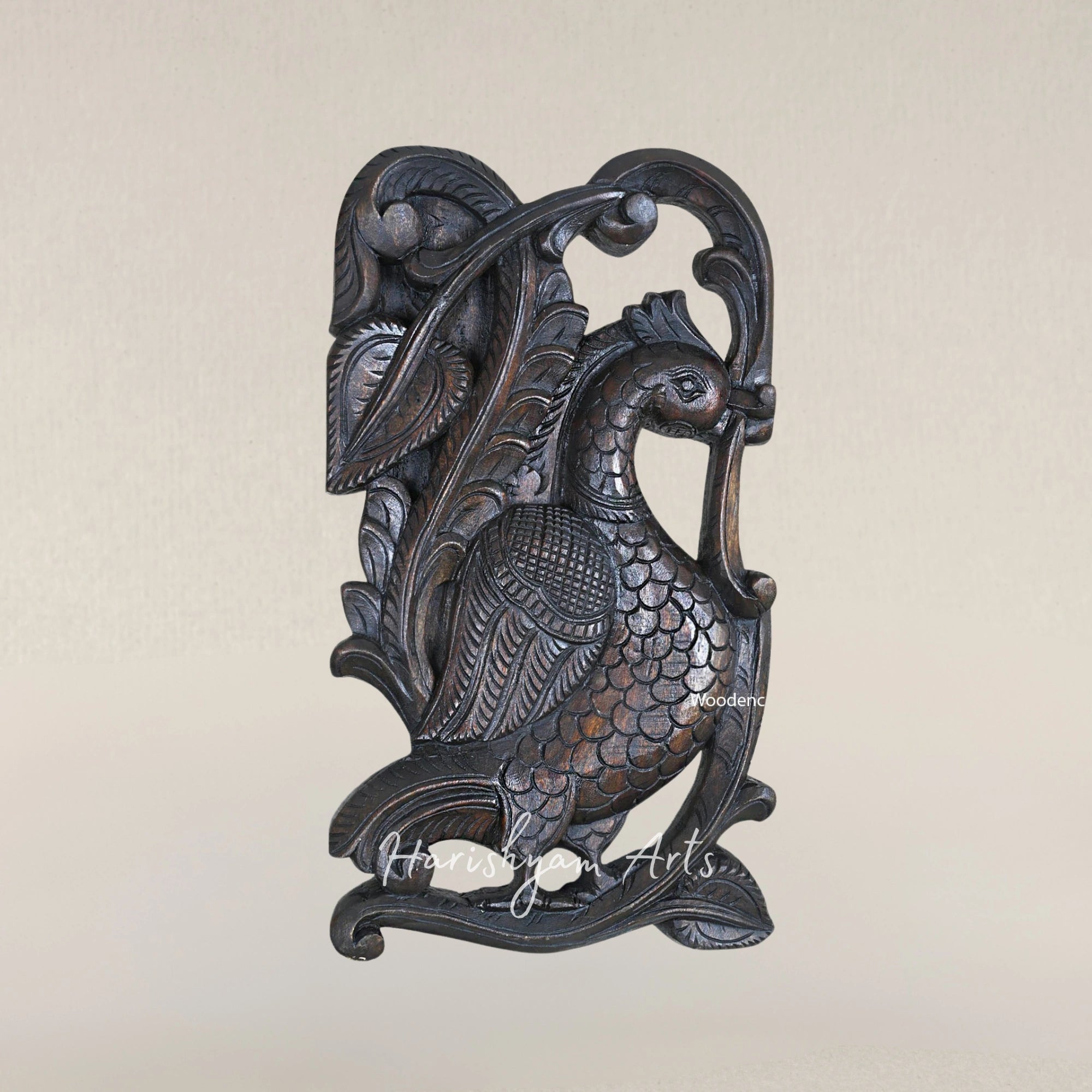 13" Lightweight Standing Peacock Pair Showpiece Decorative Sculpture