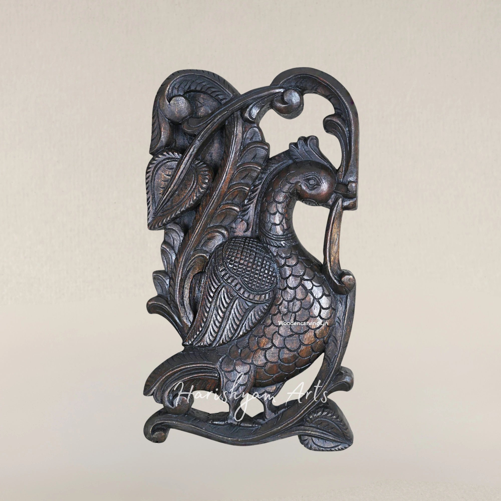 13" Lightweight Standing Peacock Pair Showpiece Decorative Sculpture