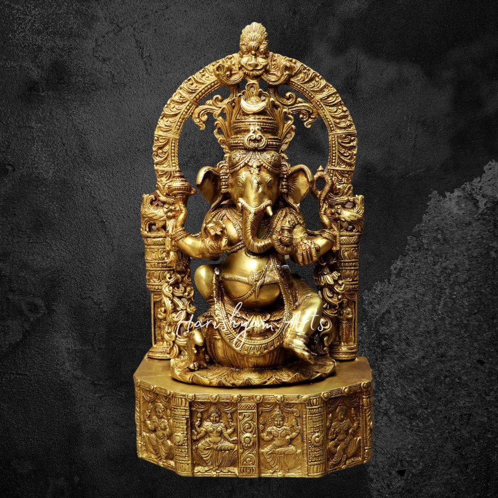 20" Brass Ganesh Statue