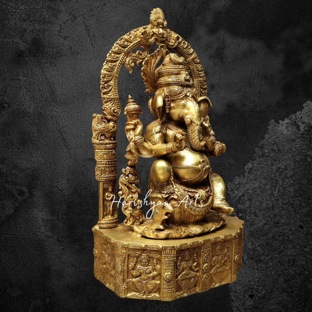 20" Brass Ganesh Statue