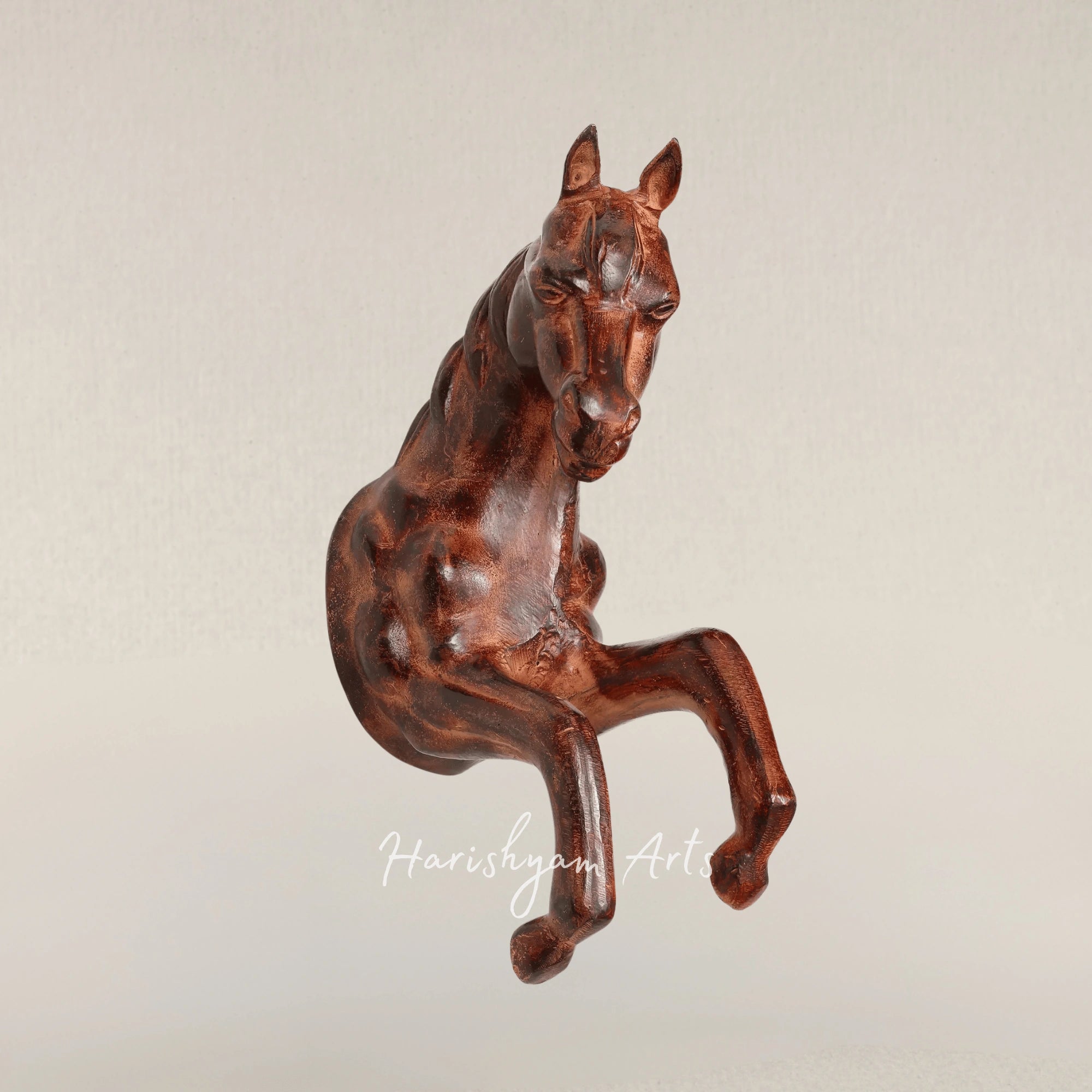 20" Brass Horse Wall Hanging Art Sculpture for Home Decoration