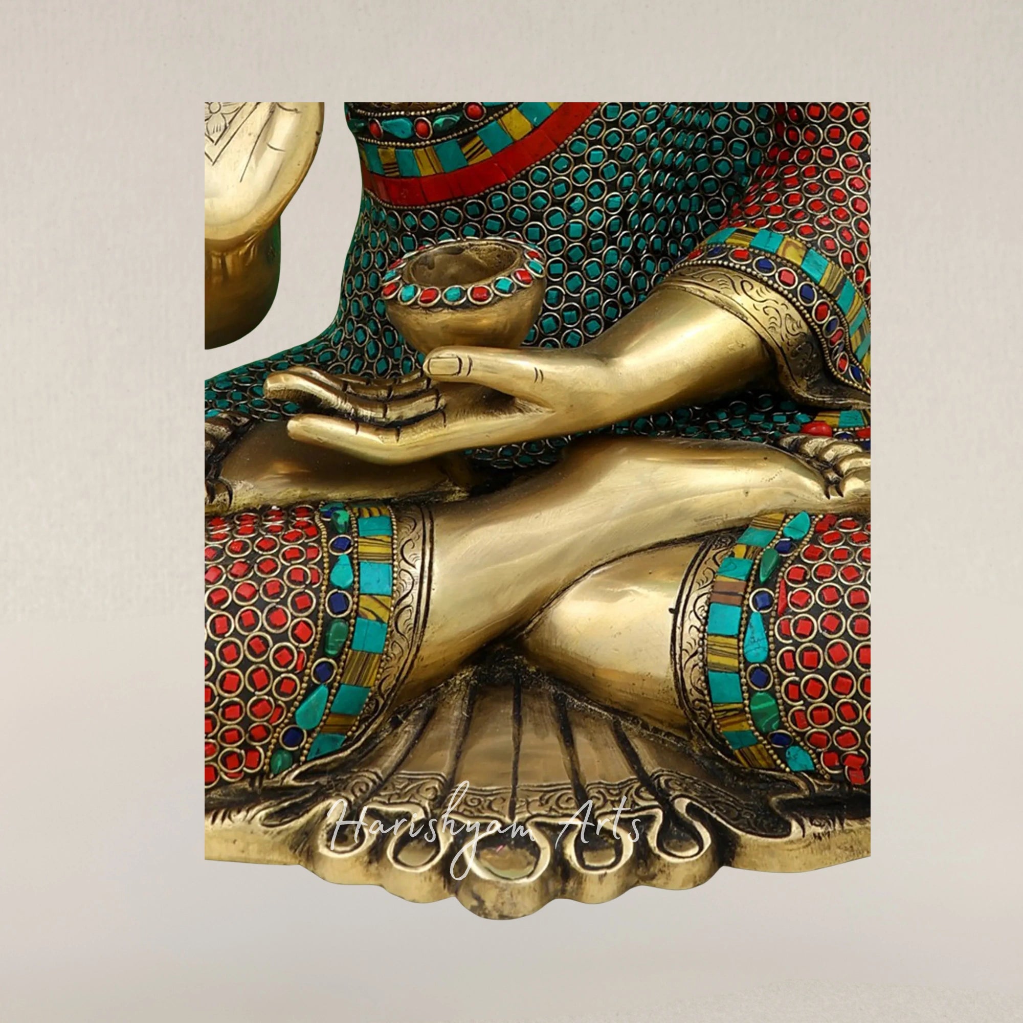 20" Gautam Buddha Teaching Dharma Brass Statue with Spiritual Detailing