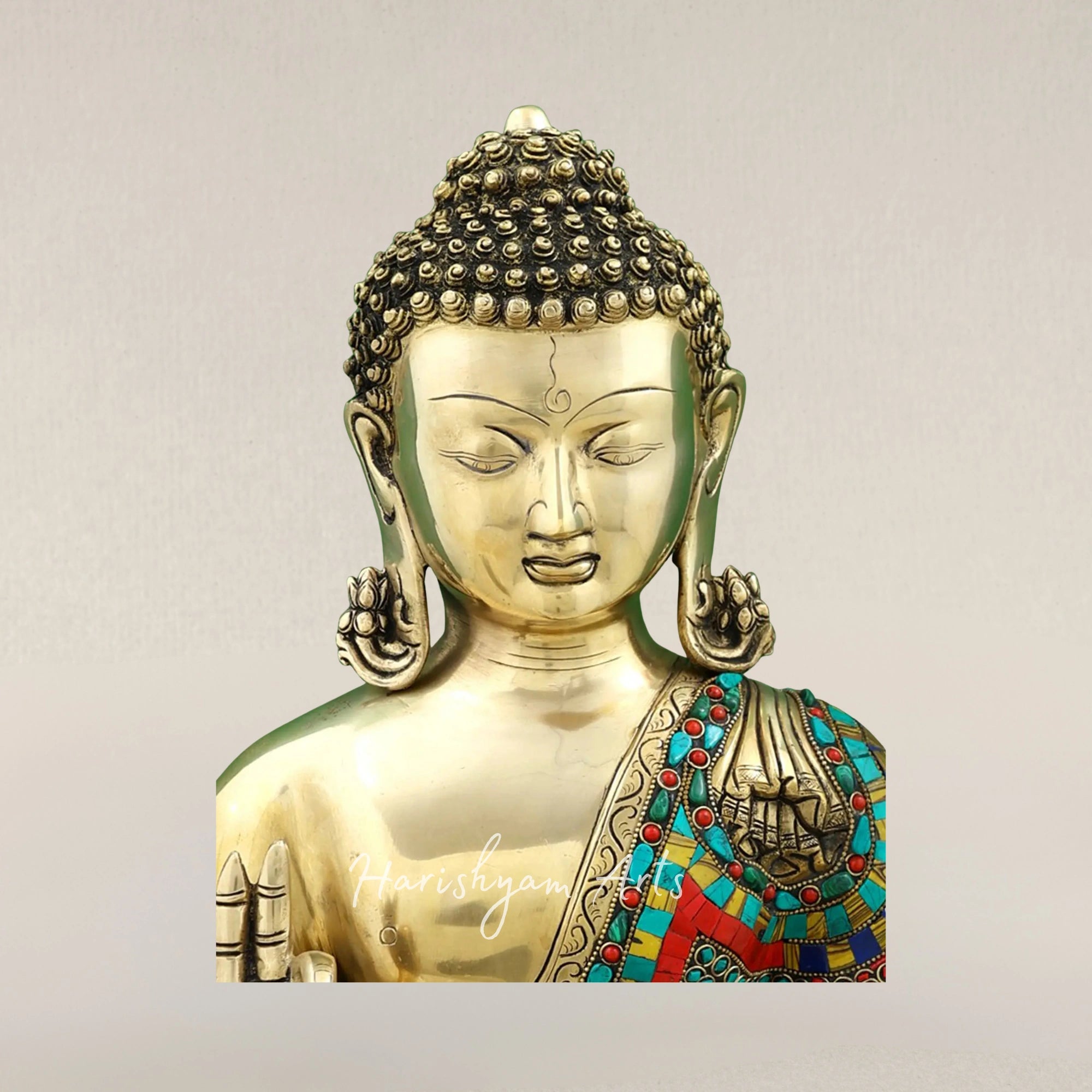 20" Gautam Buddha Teaching Dharma Brass Statue with Spiritual Detailing