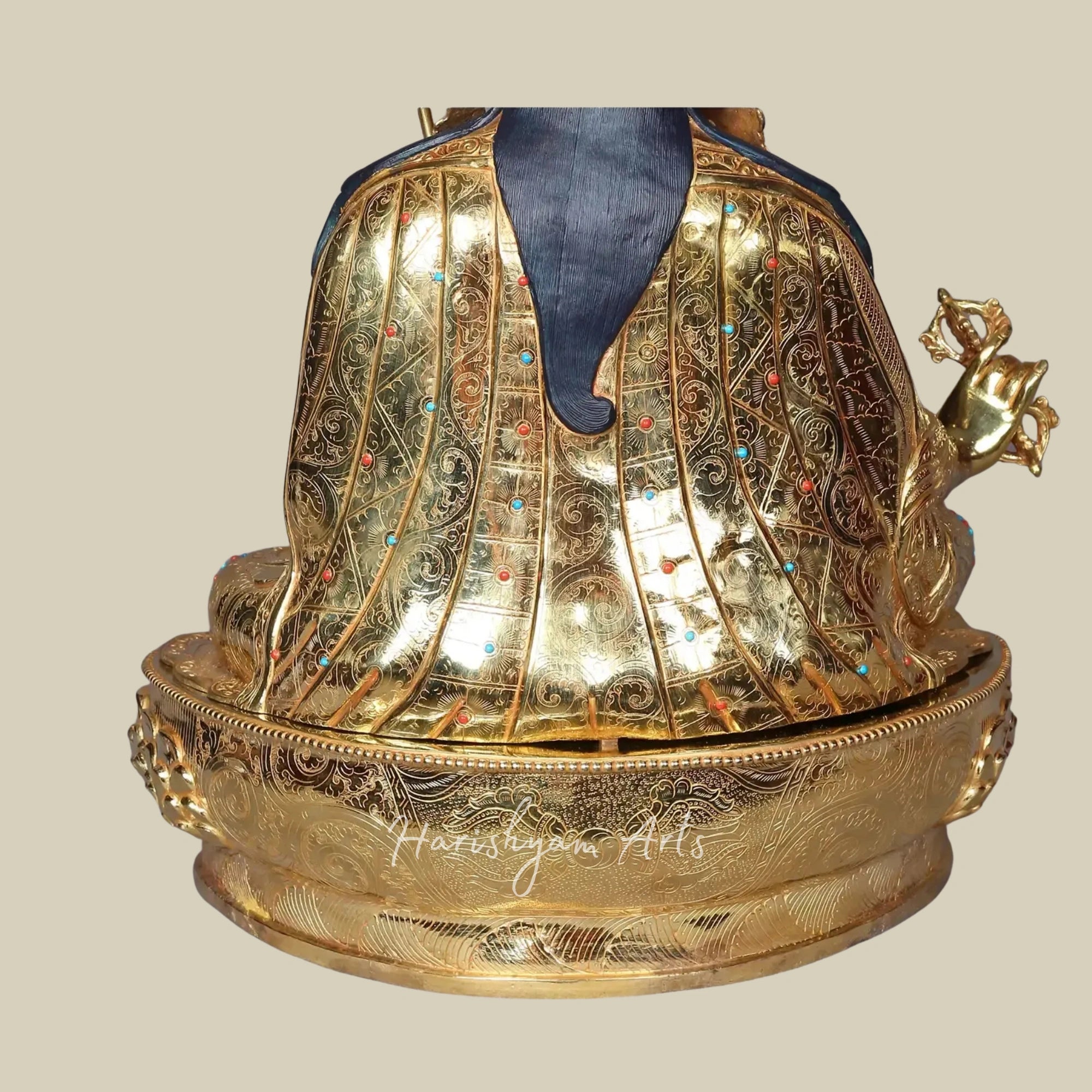 20" Handcrafted Guru Rinpoche Statue on Pedestal Premium Copper from Nepal