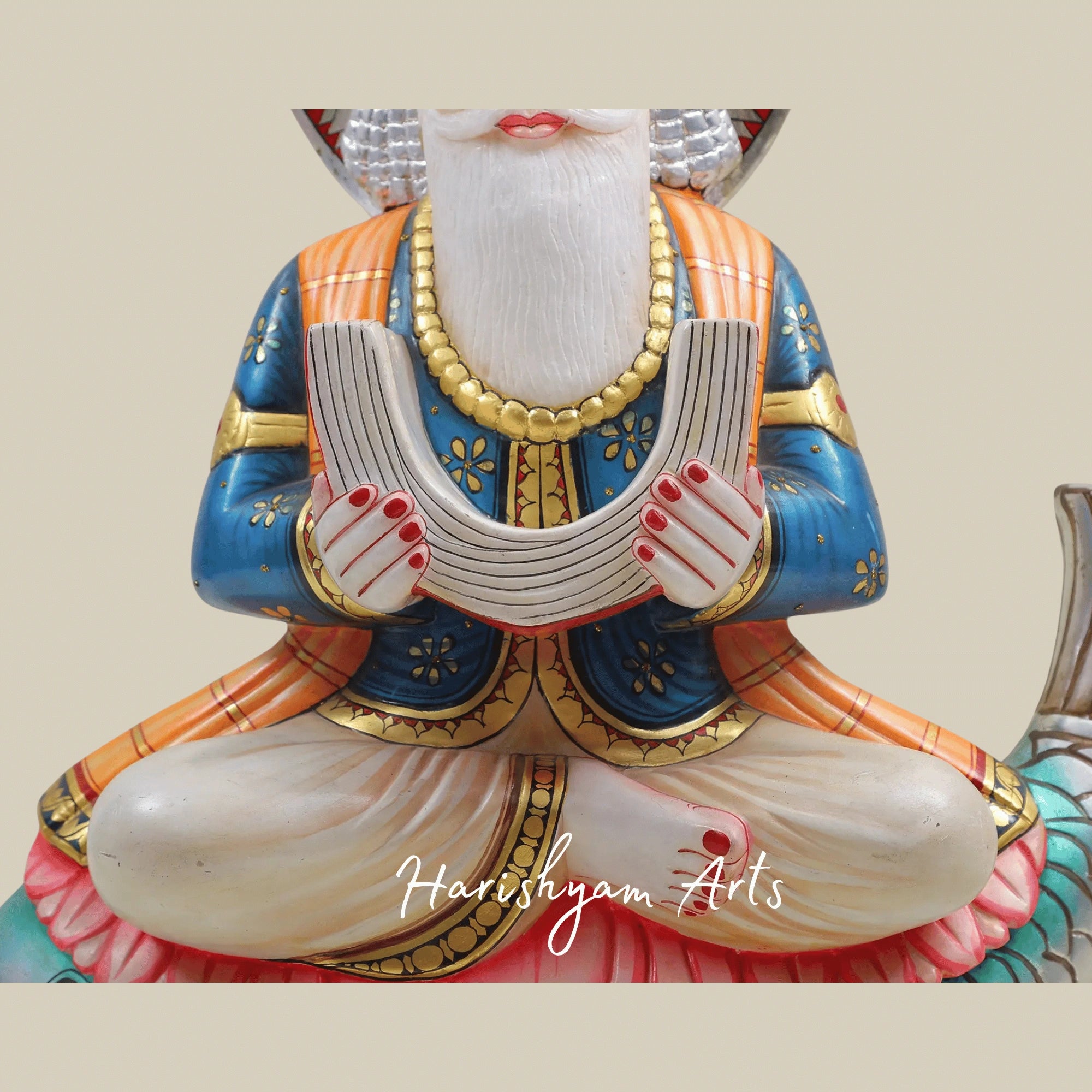 20" Jhulelal Ji Marble Idol For Home And Temple Décor Handcrafted In Pure Makrana Stone3