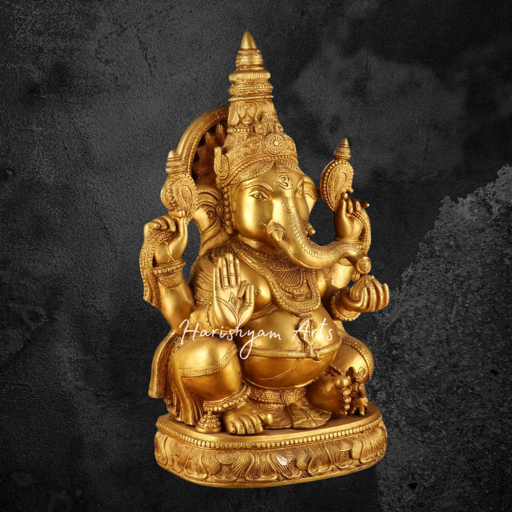 20" Lord Ganesha Sculpture in Brass