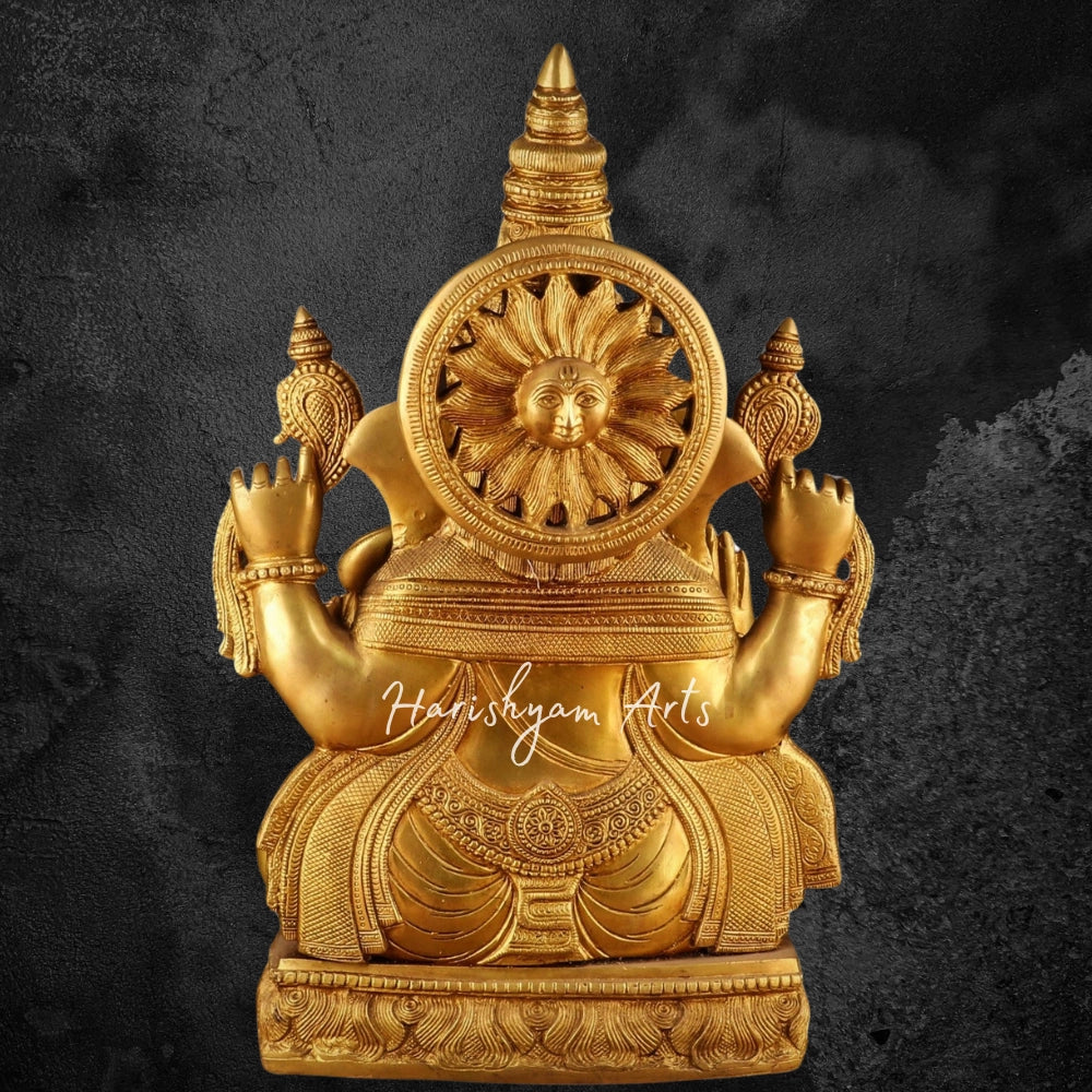 20" Lord Ganesha Sculpture in Brass