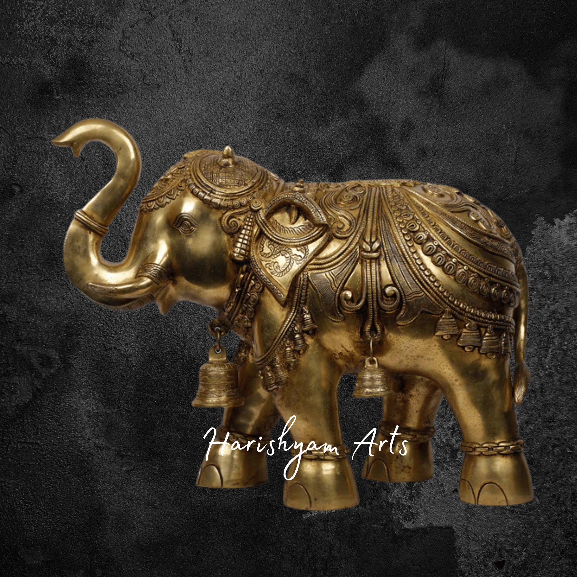 20" Oversized Brass Elephant Sculpture for Elegant Spaces