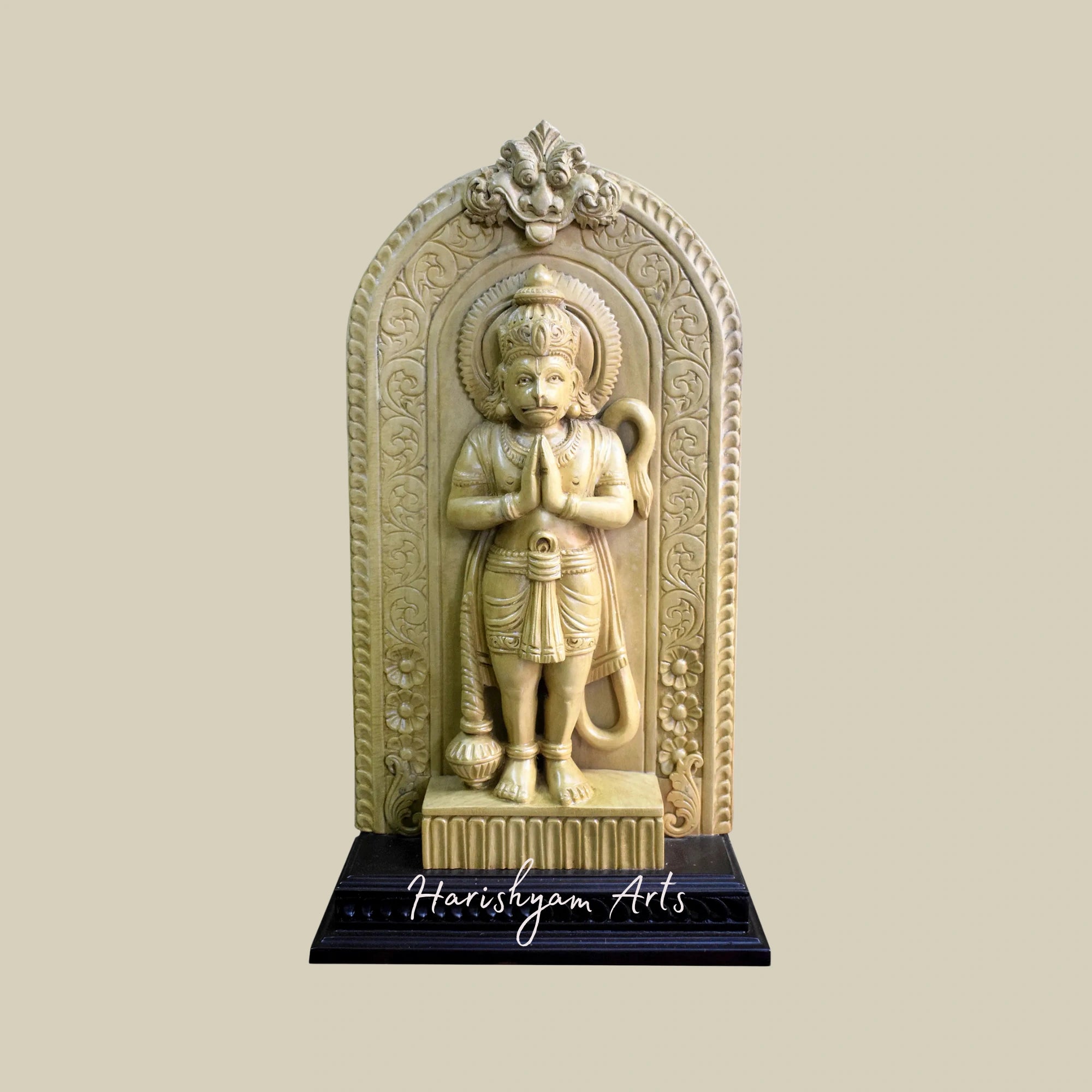 20" Pawanputra Hanuman Wood Carving Idol