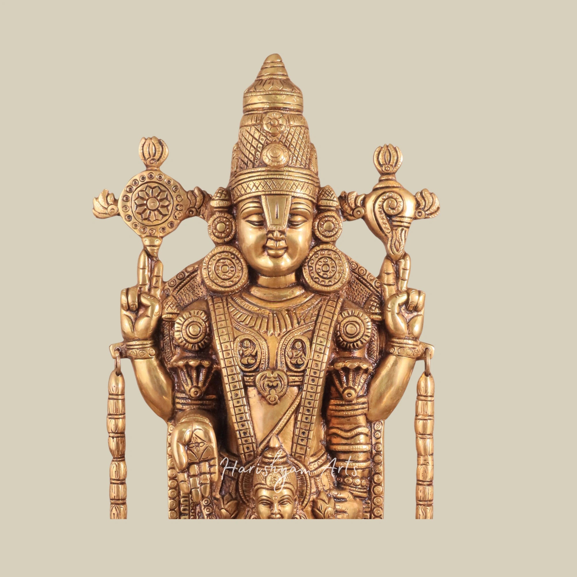 20" Superfine Brass Tirupati Balaji God Idol for Traditional Pooja Mandirs