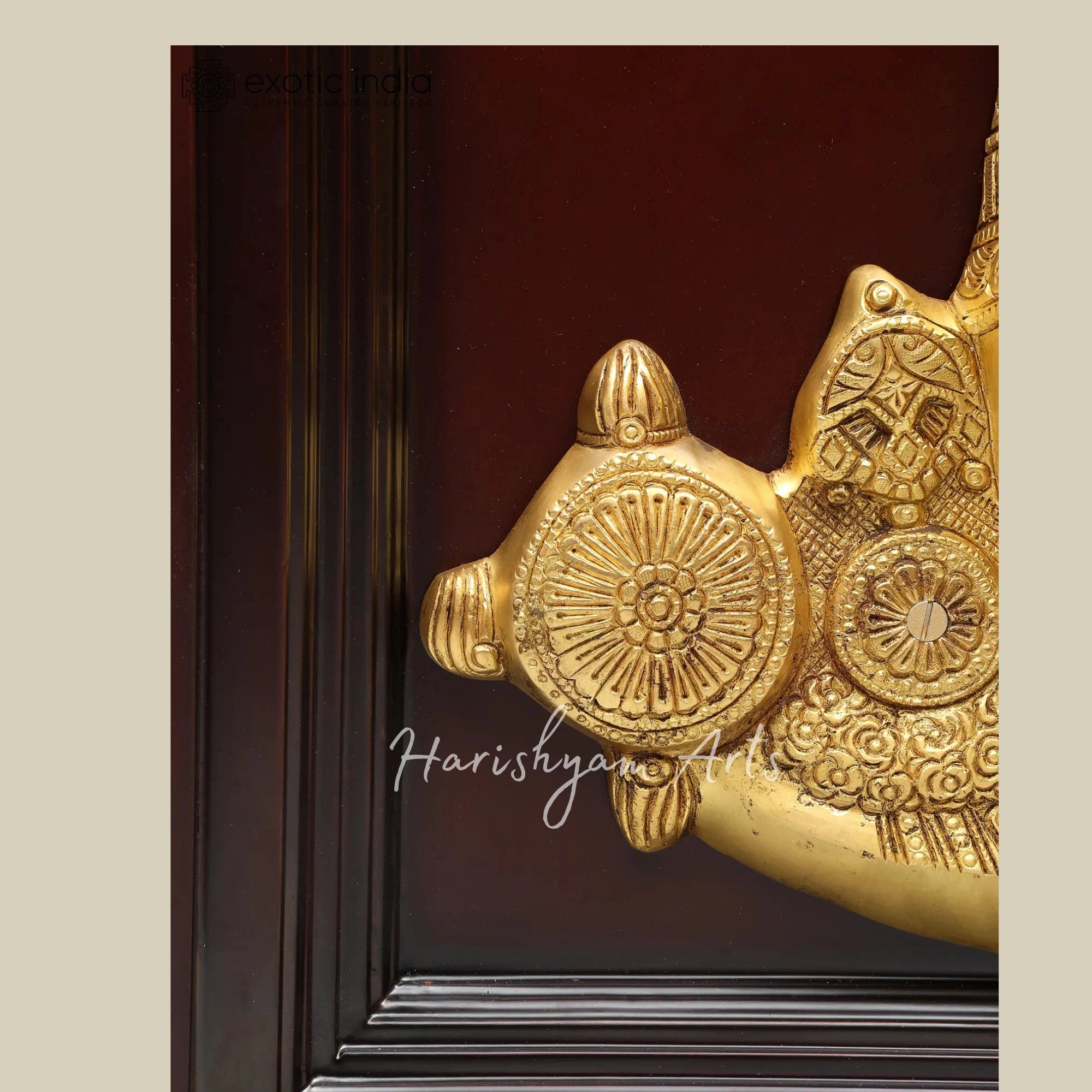 20"  Tirupati Balaji Brass Wall Art with Wooden Frame