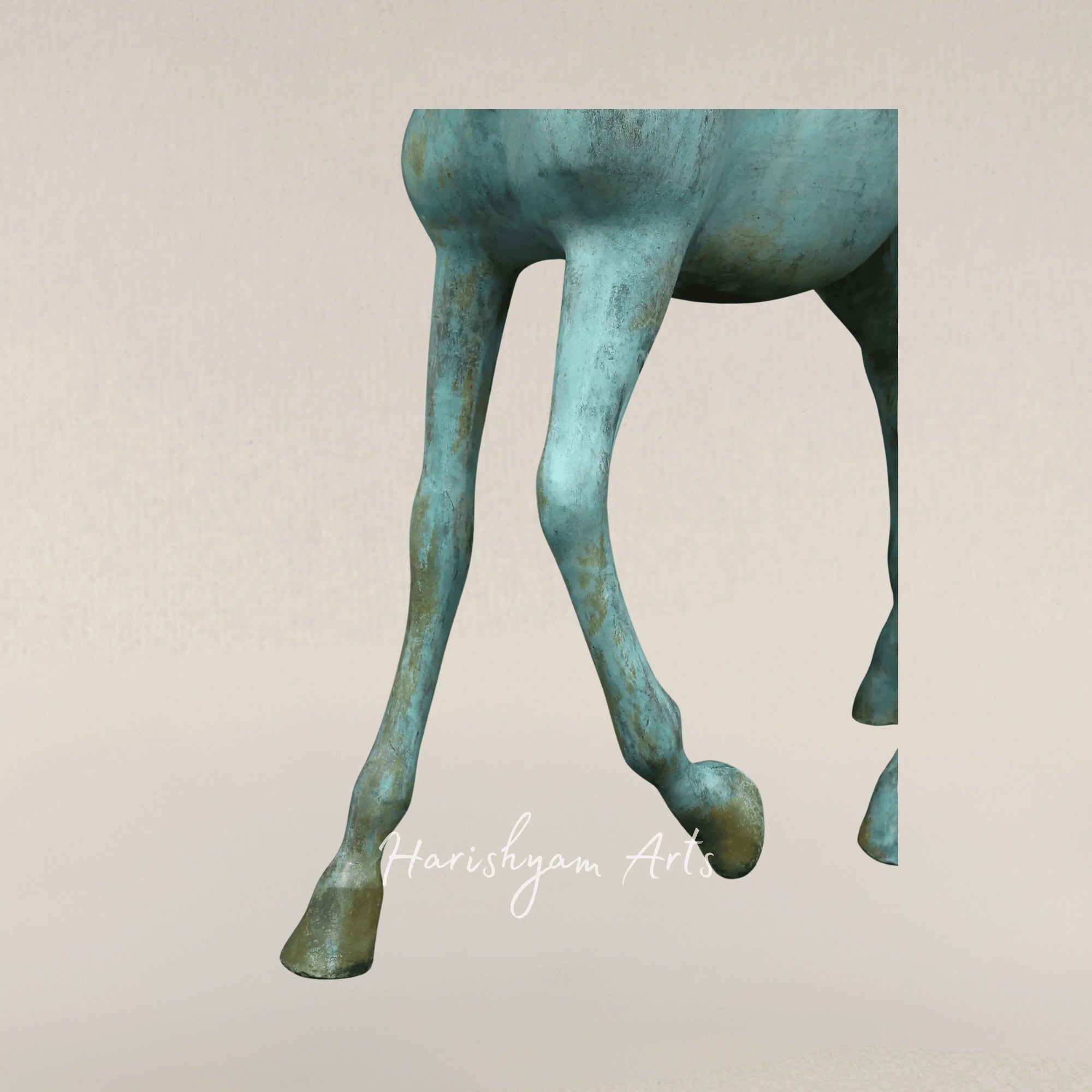 20" Turquoise Brass Horse Decorative Accent for Stylish Homes