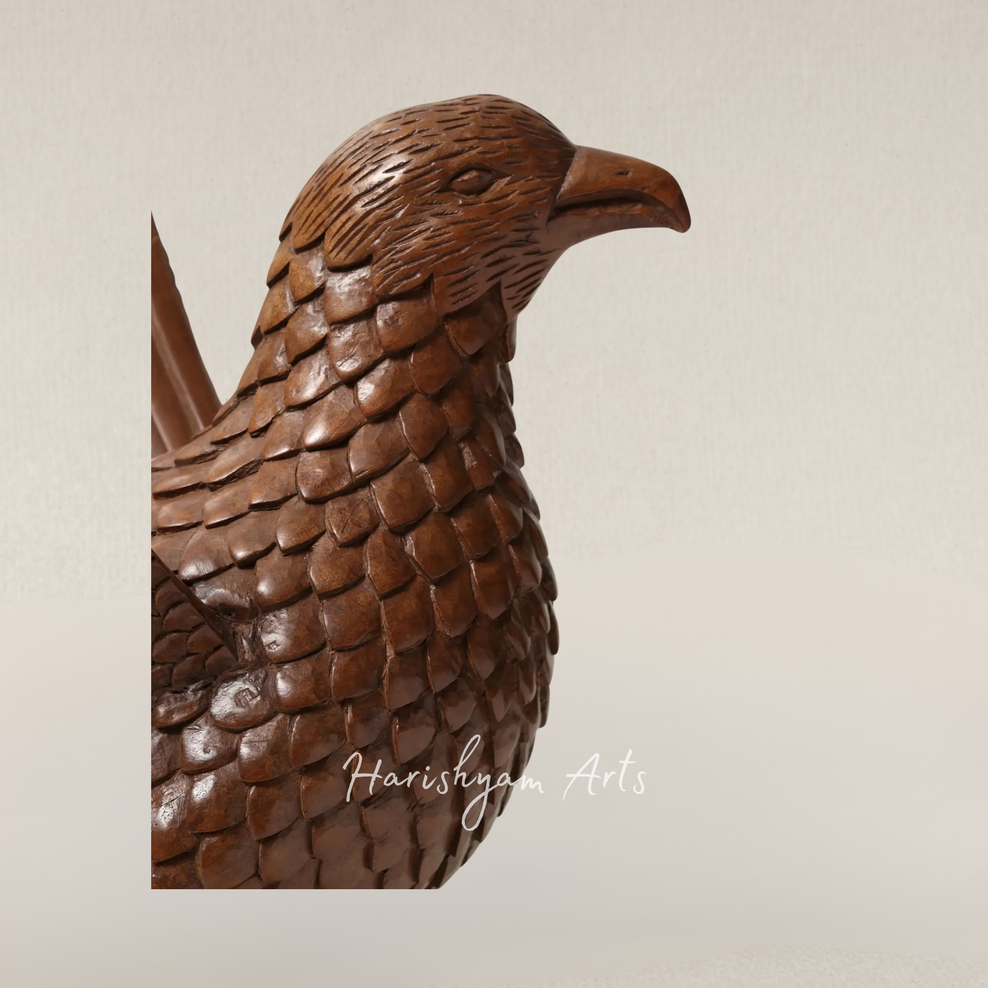 21" Walnut Wood Eagle Masterpiece Capturing a Fish Rustic Home Display