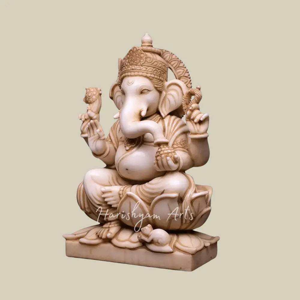 21" Lord Ganpati Statue on Lotus