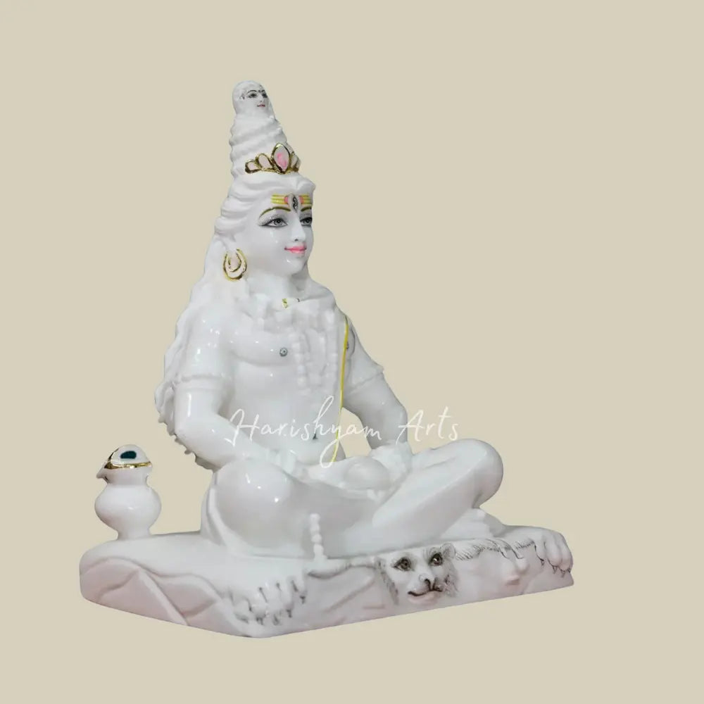 21" White Marble Shiv Ji Moorti for Home & Temple