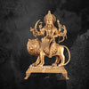 22" Antique Golden Brass Durga Mata Statue for Mandir & Navratri