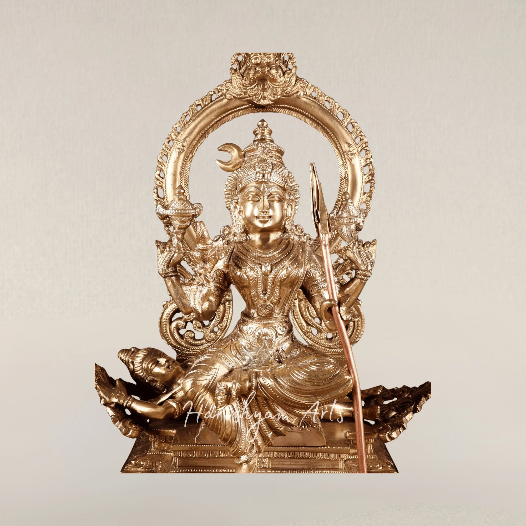 22" Divine Lalita Tripura Sundari Devi Bronze Darbar Sculpture