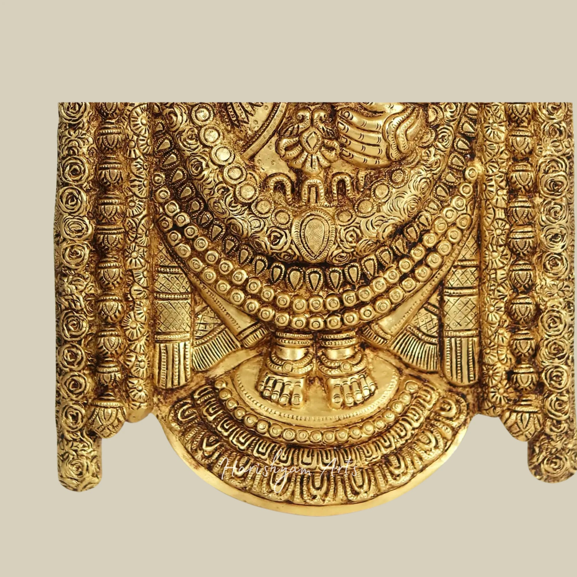 22" Ornate Tirupati Balaji Wall Hanging Statue in Brass for Temple and Home Décor