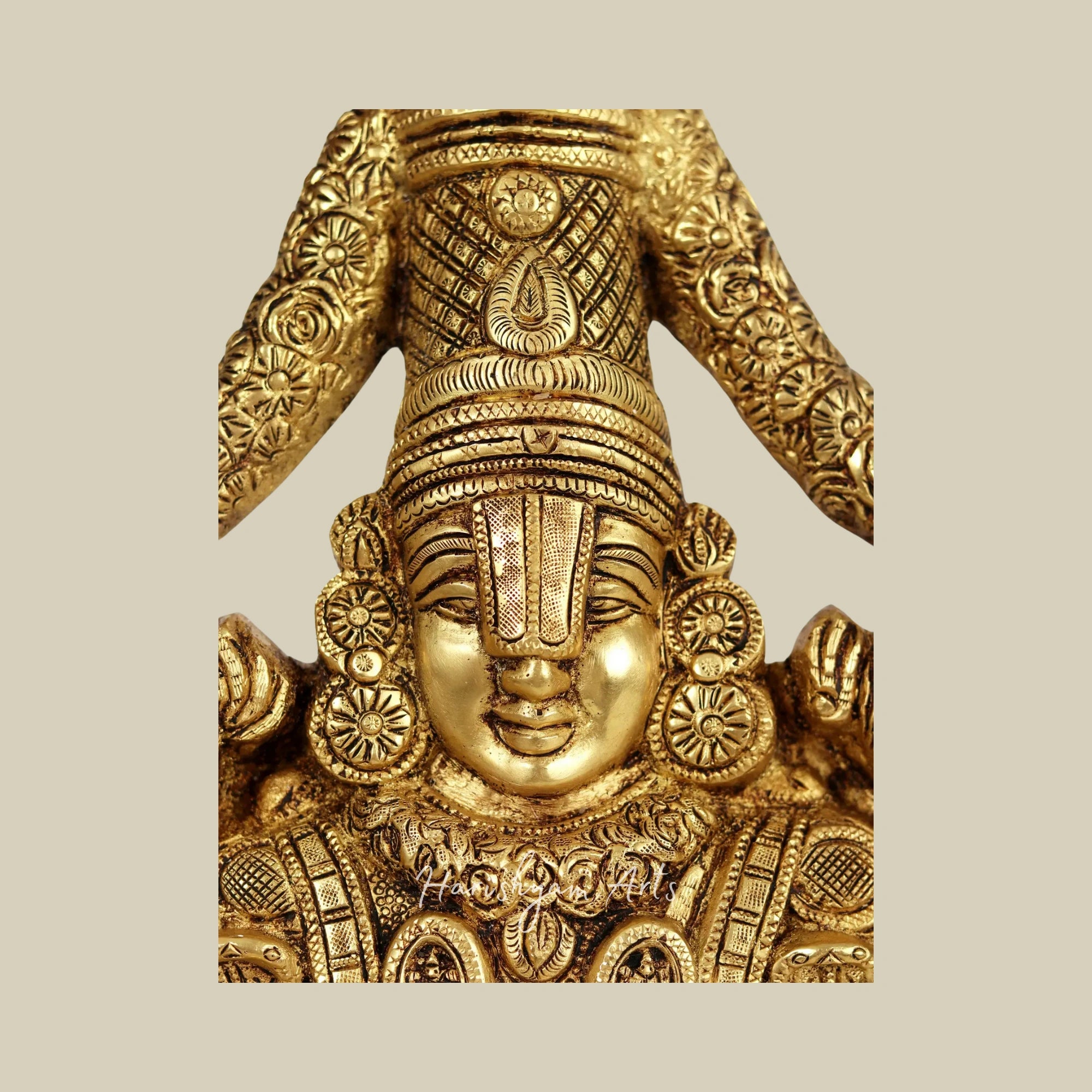 22" Ornate Tirupati Balaji Wall Hanging Statue in Brass for Temple and Home Décor