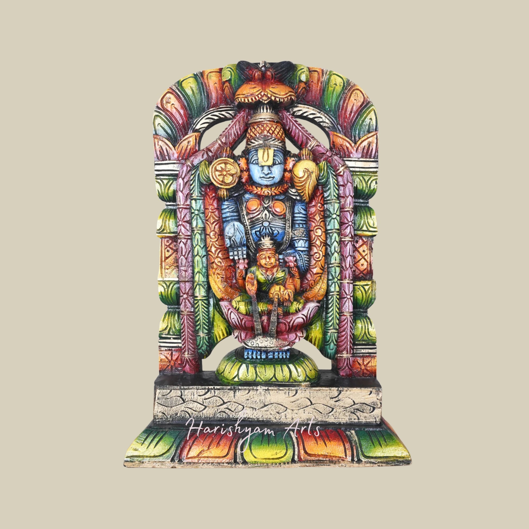 22" Pooja Room Tirupati Balaji Wooden Statue