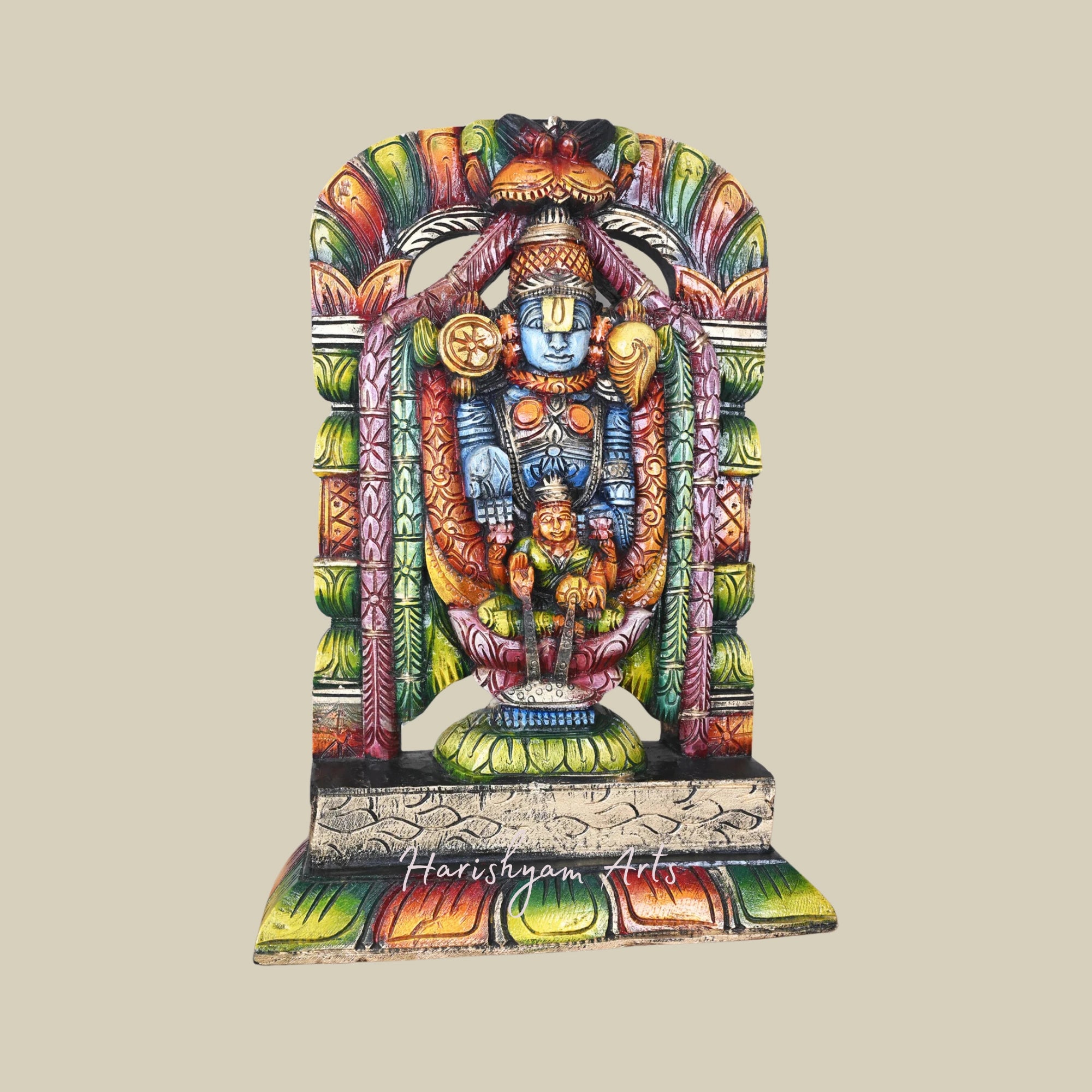 22" Pooja Room Tirupati Balaji Wooden Statue2