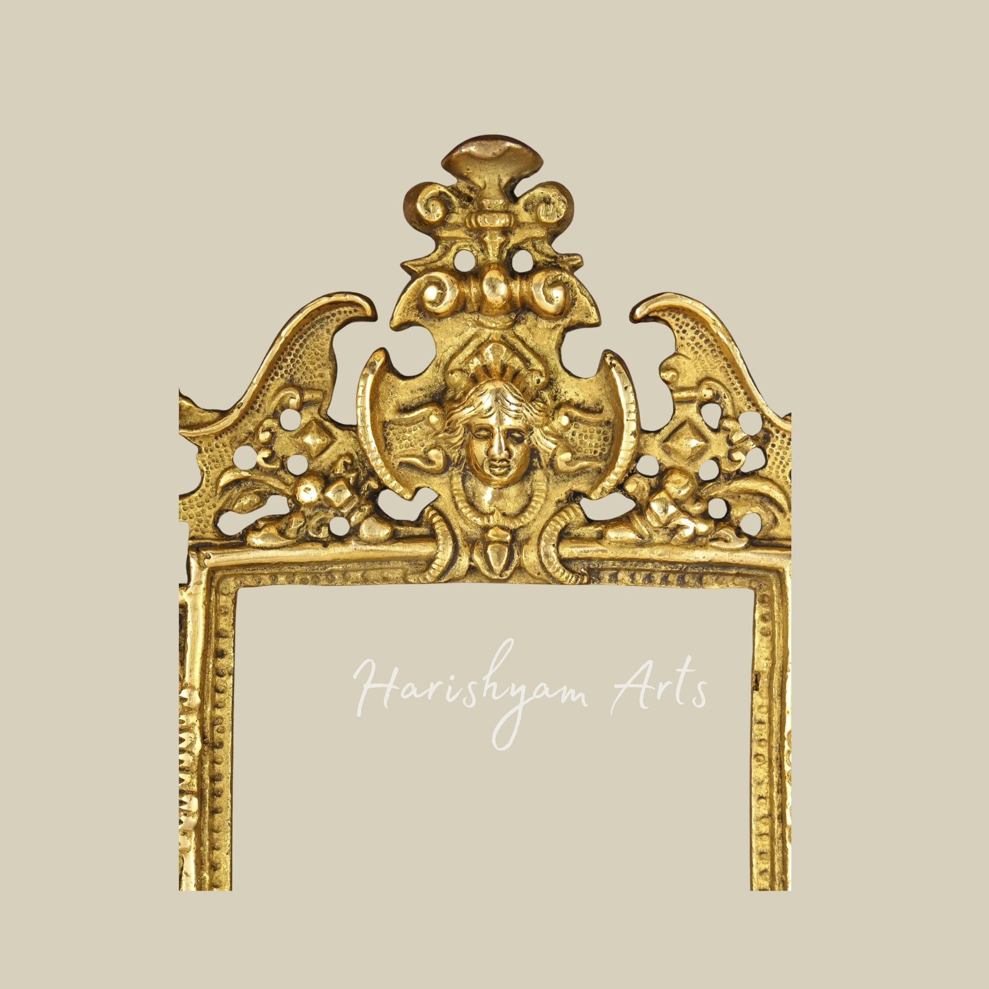 20"  Artistic Brass and Wood Frame for Traditional Wall Decor
