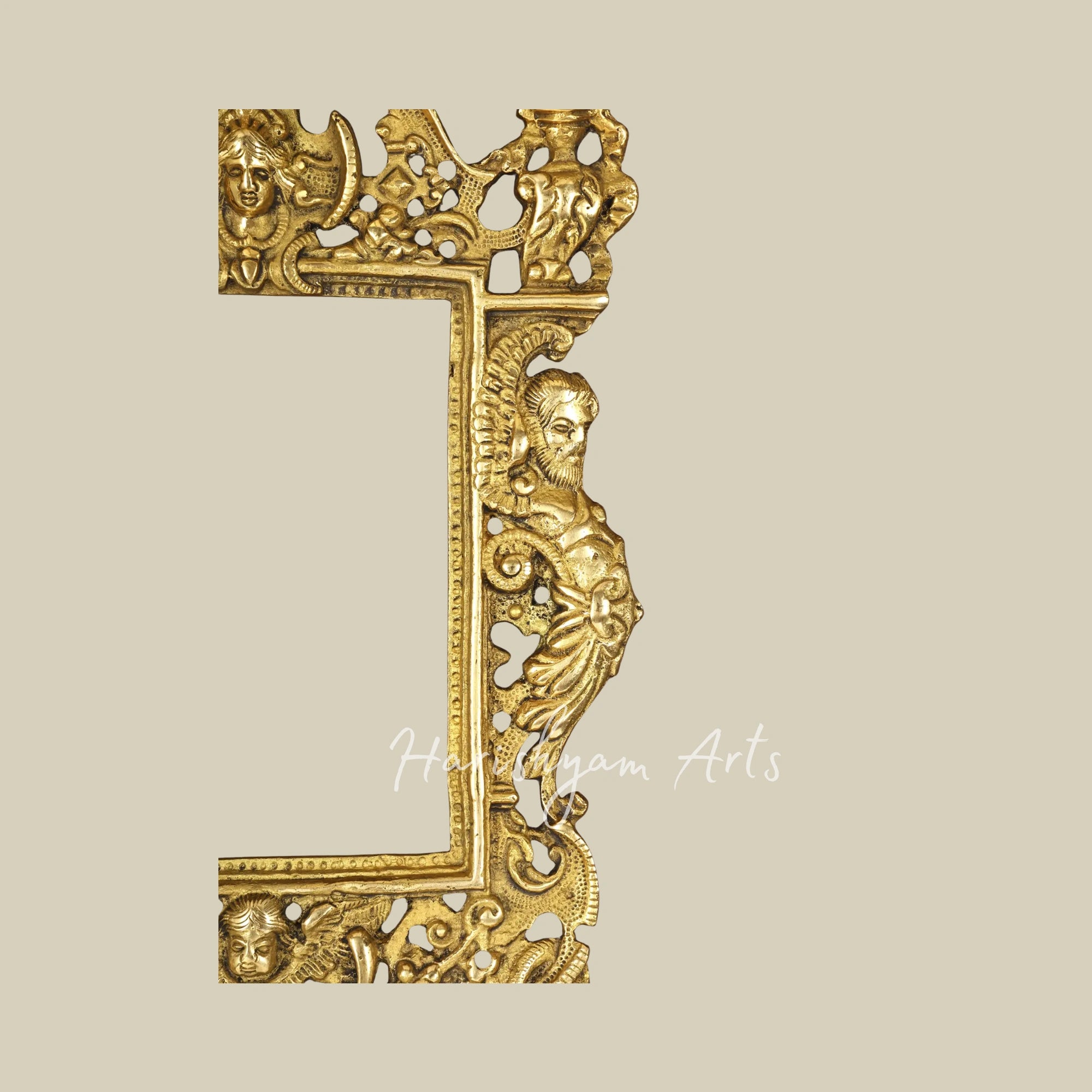 20"  Artistic Brass and Wood Frame for Traditional Wall Decor