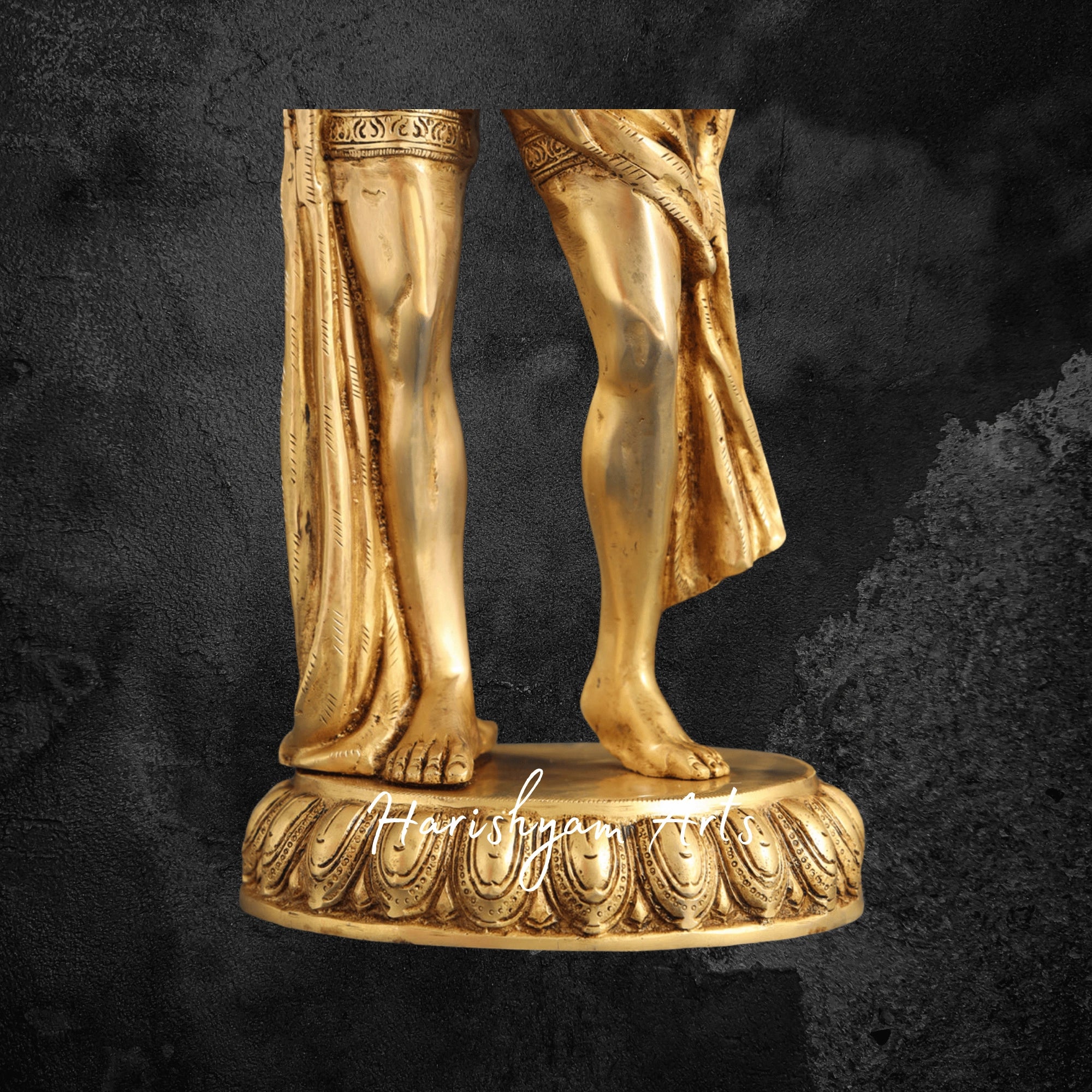 23" Brass Standing Hanuman Idol with Fine Detailing for Pooja and Office Decor