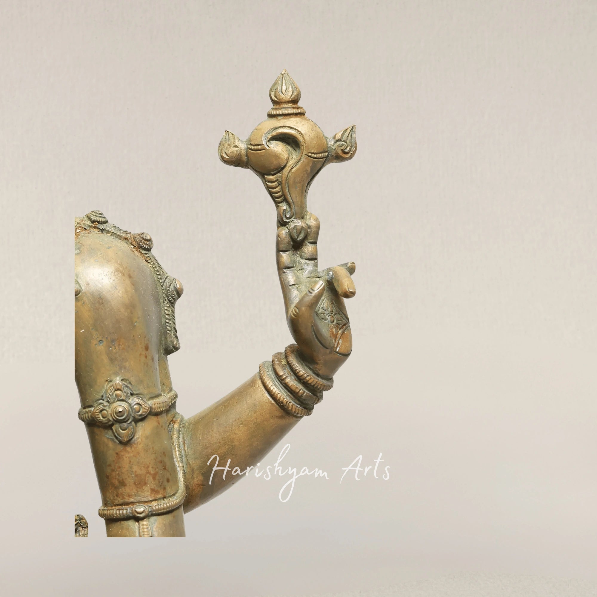 23" Four Armed Standing Maha Vishnu Panchaloha Bronze Idol in Traditional Lost Wax Craft