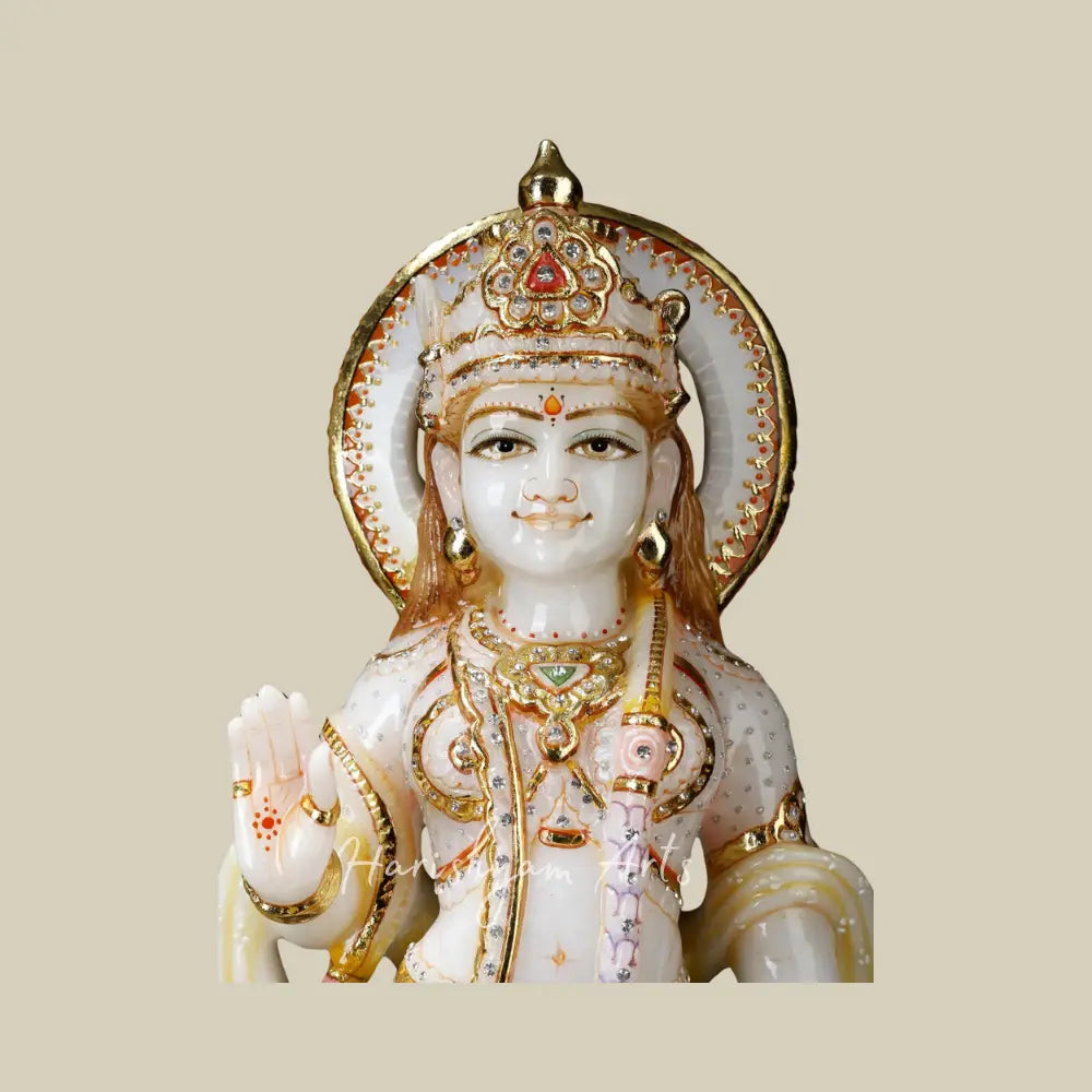 23" Handmade Large White Marble Radha Krishna Moorti