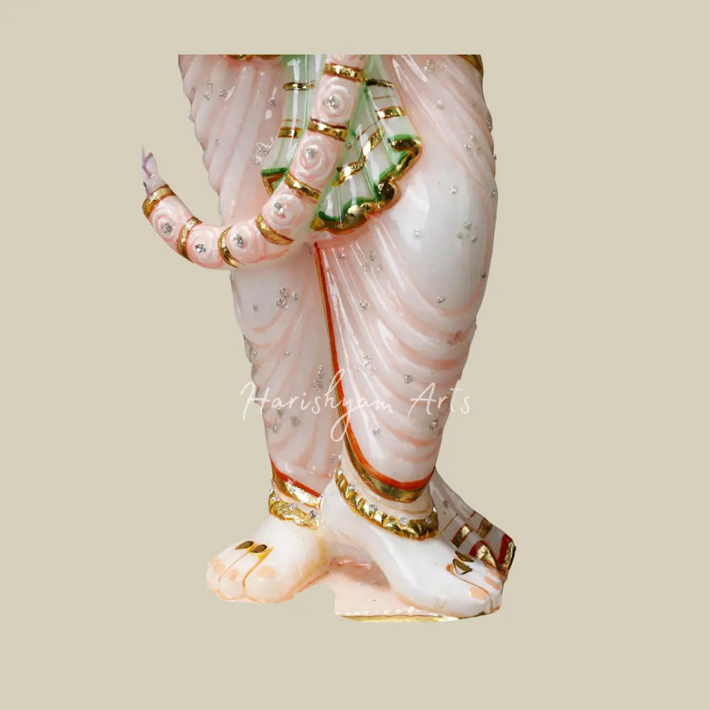 23" Handmade Large White Marble Radha Krishna Moorti