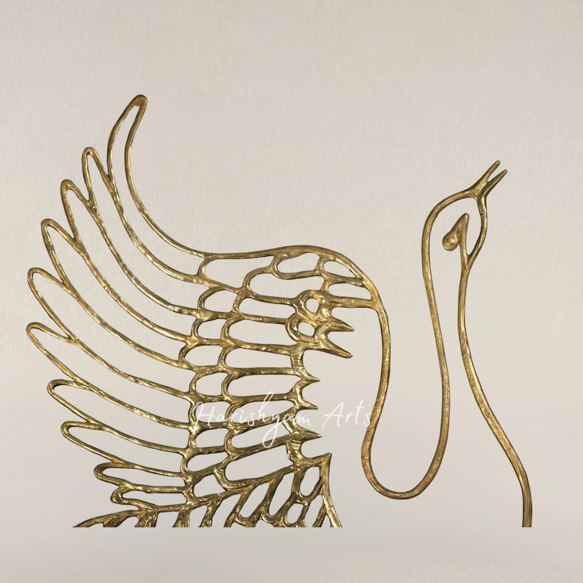 24" Artisanal Brass Swan Wall Mount Décor Piece