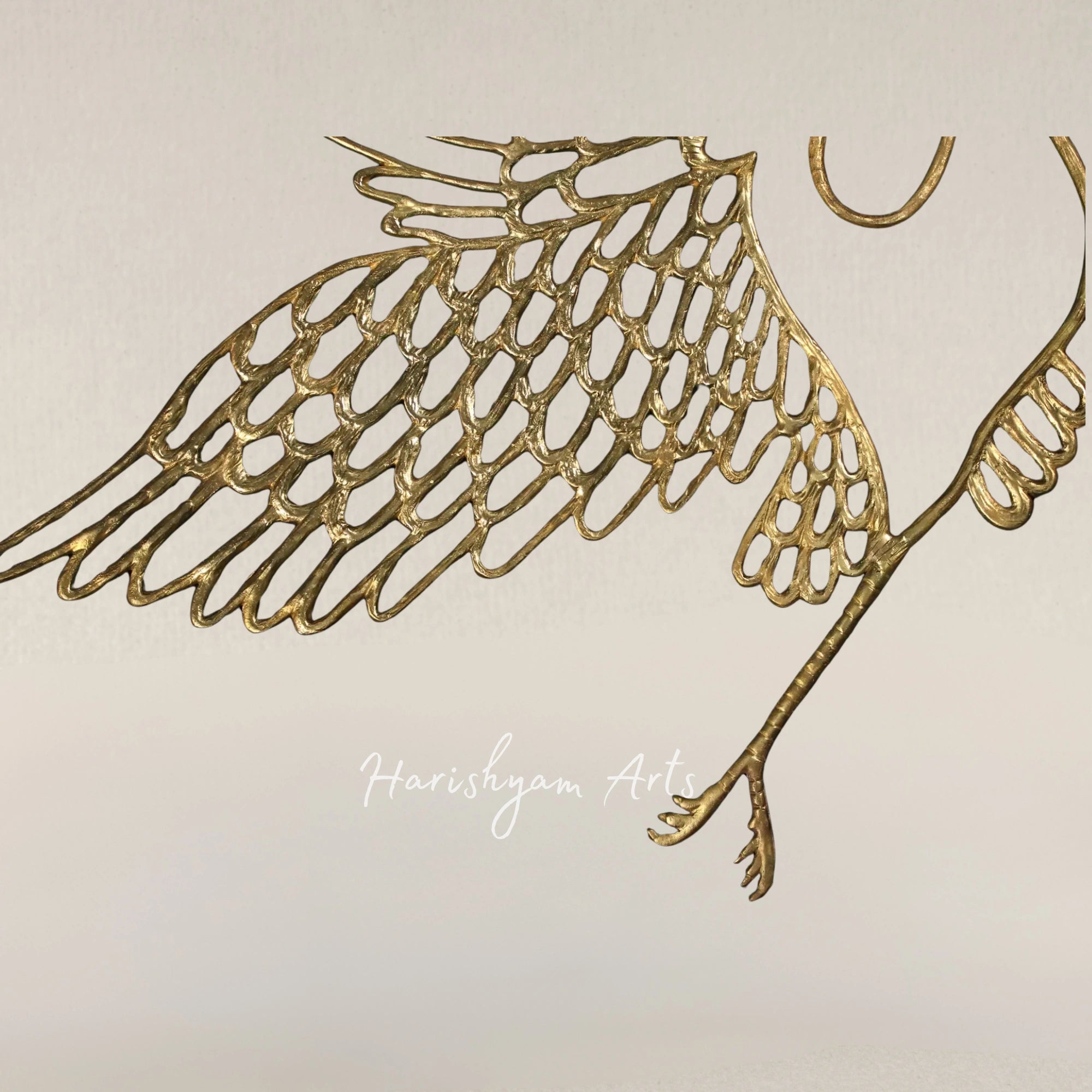 24" Artisanal Brass Swan Wall Mount Décor Piece