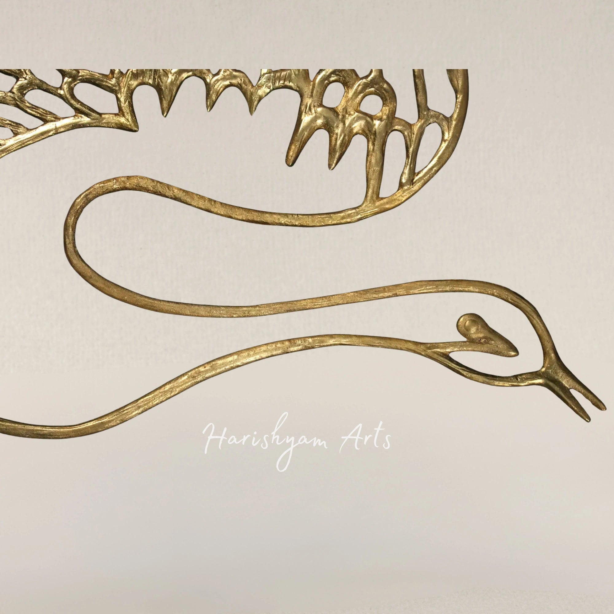 24" Artisanal Brass Swan Wall Mount Décor Piece