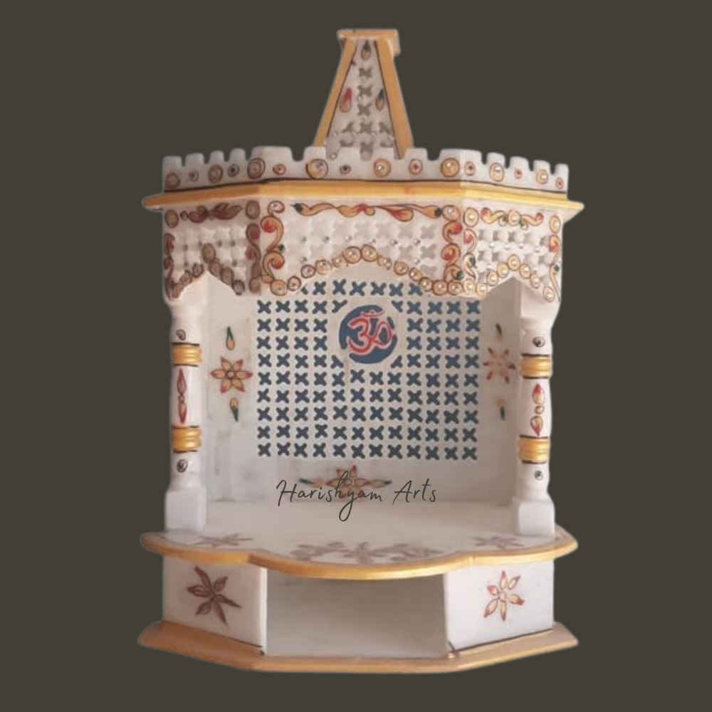 24" Buy Online White Marble Mandir for Home