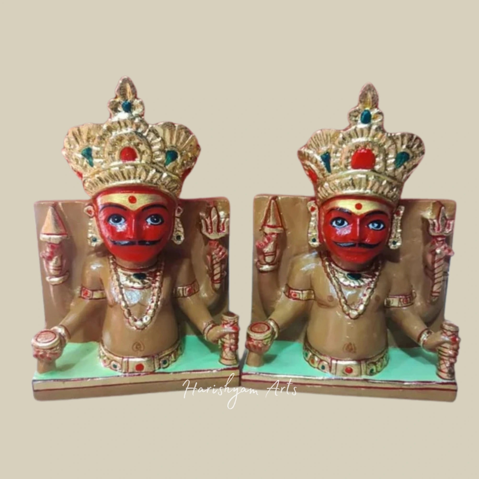 24" Handmade Nakoda Bhairav Marble Statue for Puja Room