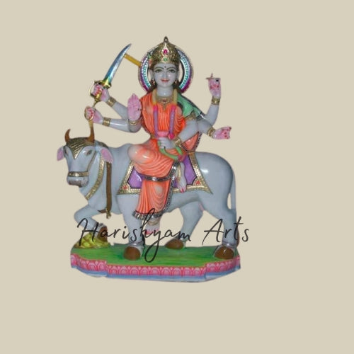 24" Marble Mahagauri Mata Statue