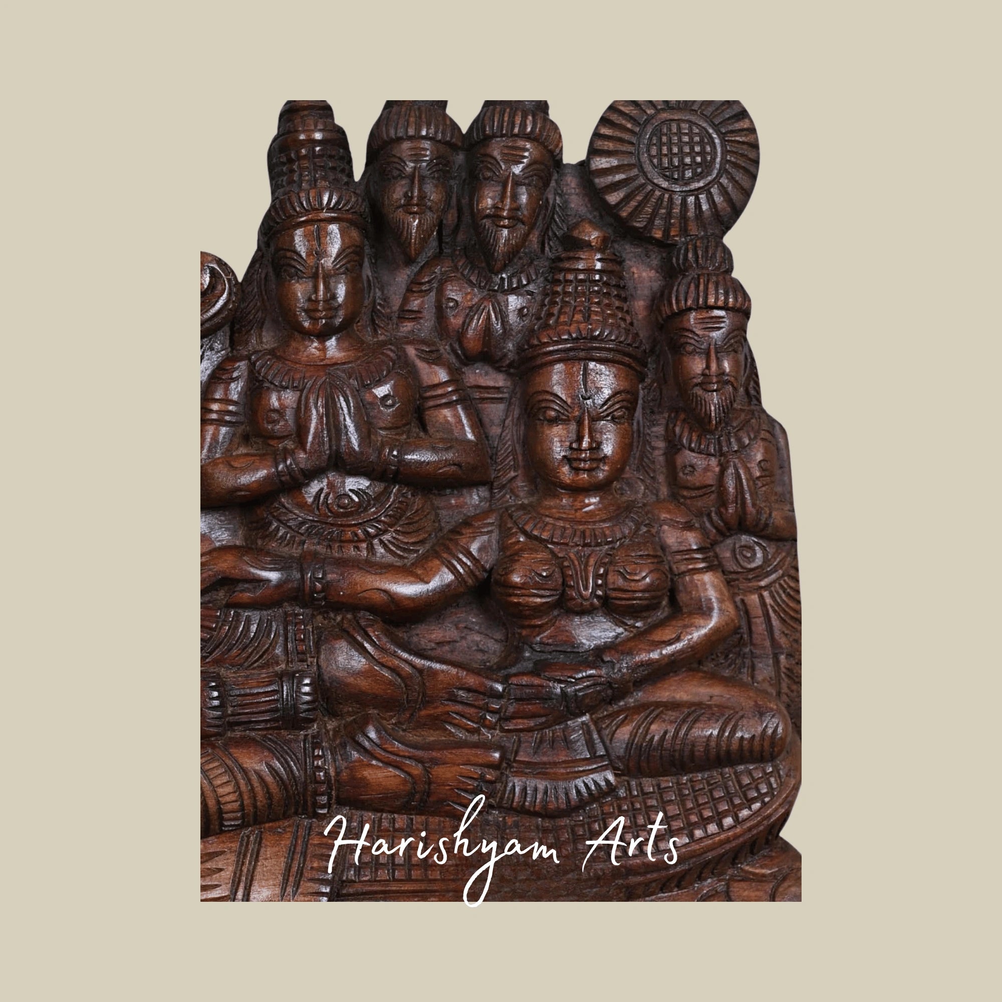24" Lord Padmanabhaswamy Reclining on Adisesha Intricate Wooden Panel