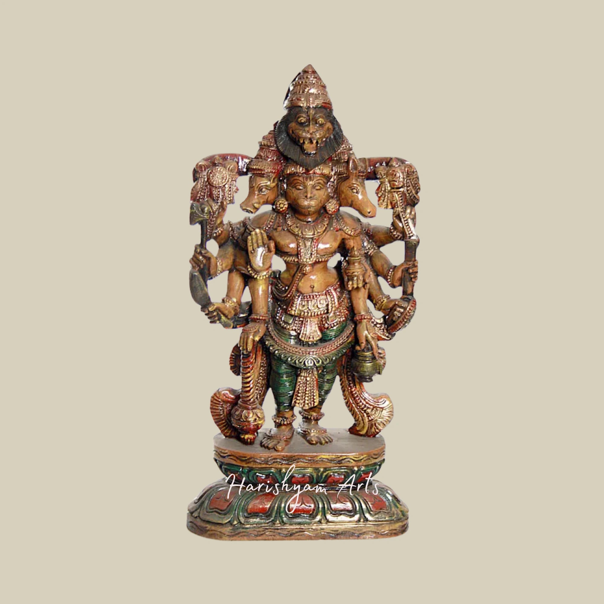 24" Pancha-Mukhi Hanuman, The Eleventh Rudra Wooden Idol