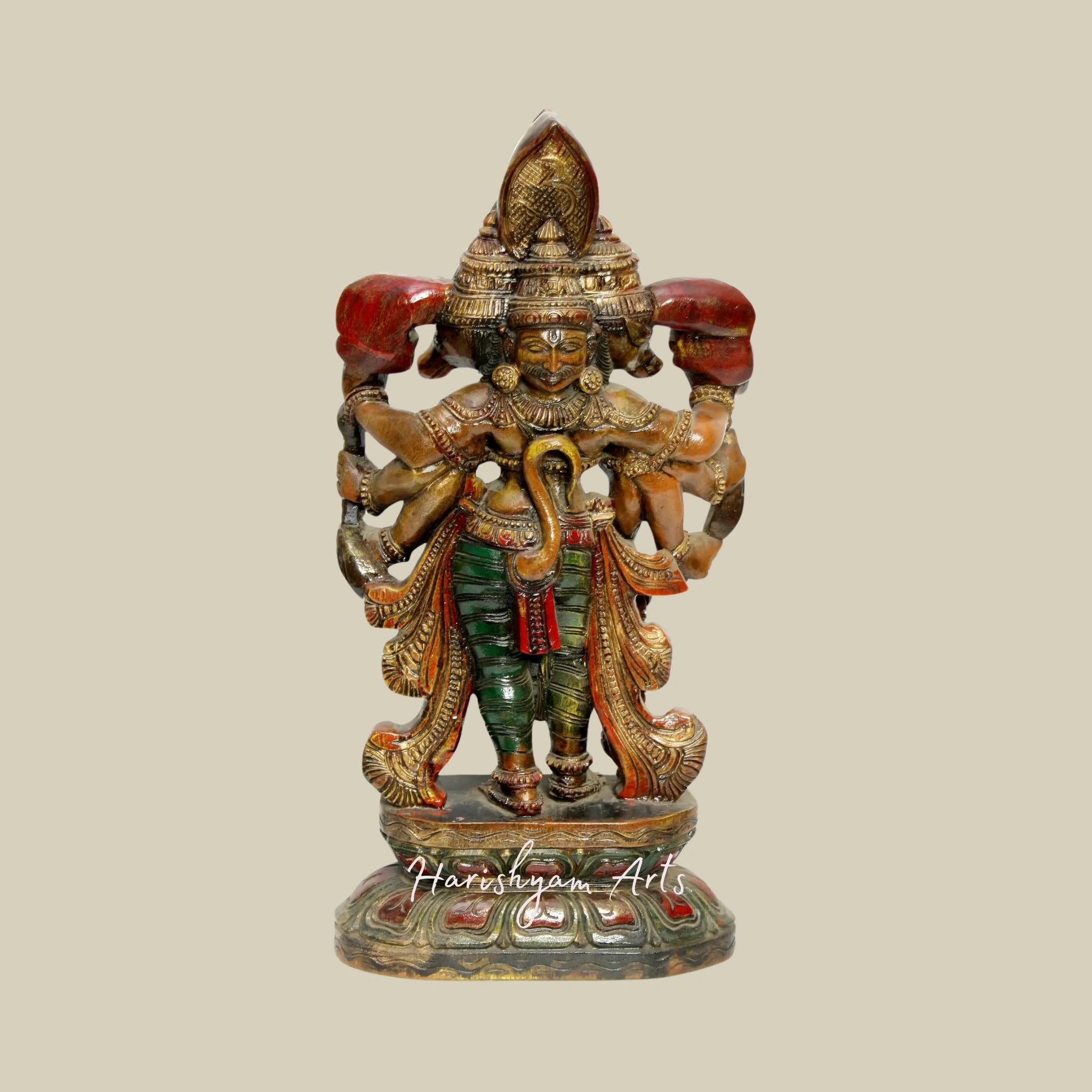 24" Pancha-Mukhi Hanuman, The Eleventh Rudra Wooden Idol1