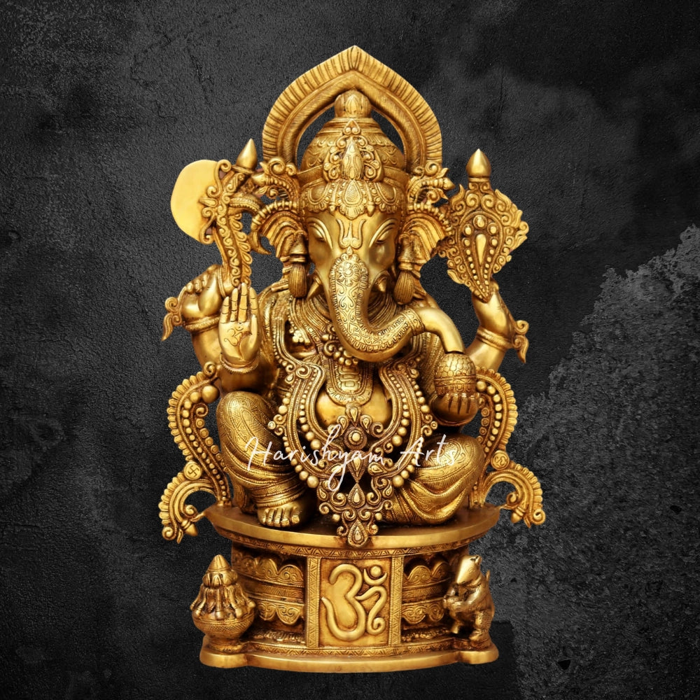 24" Super Fine Brass Ganesha Idol