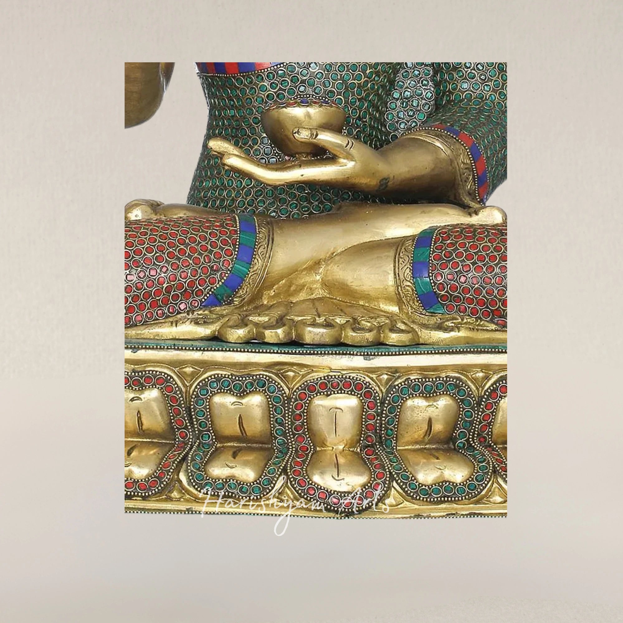 24" Tibetan Buddhist Preaching Buddha Brass Deity Statue for Meditation and Worship