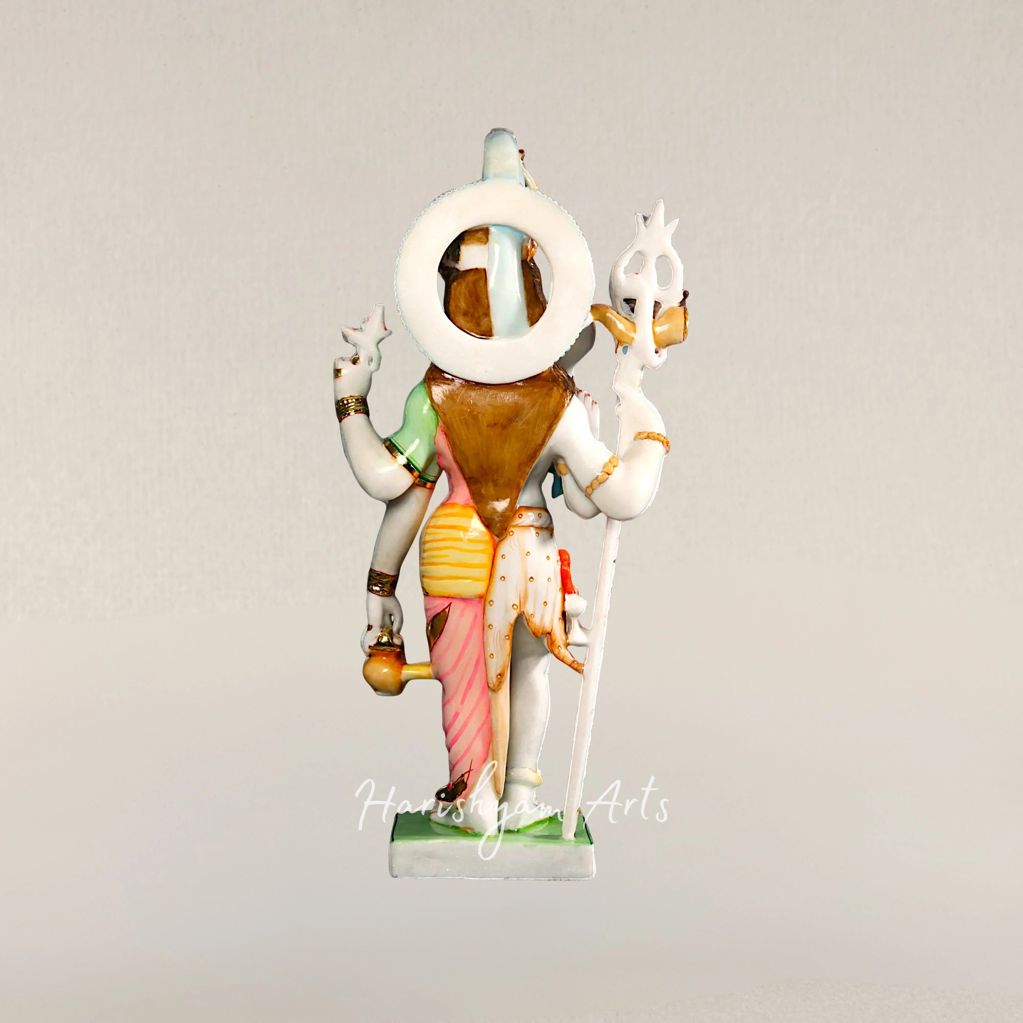 24" Traditional Ardhanarishvara White Marble Statue for Pooja Room